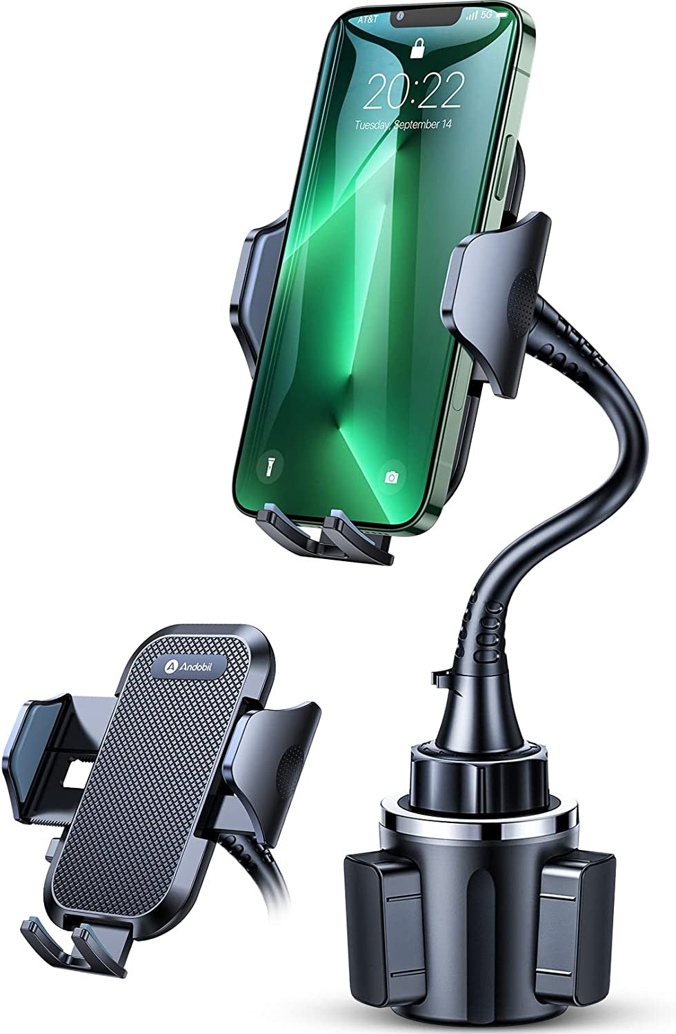 Andobil [Newest & Solidest 15In Cup Holder Phone Mount, [Stable & Adjustable] Long Gooseneck Cup Phone Holder for Car Truck [Military-Grade] Fit for Iphone 14 13 12 Pro Max & All Cell Phones  andobil   