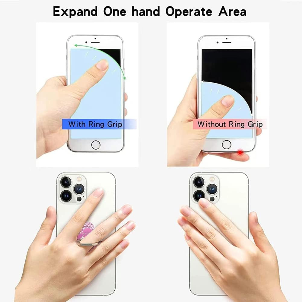 Bling Cute Flower Cell Phone Ring Holder with Bling Crystal Rhinestone 360°Rotation Metal Finger Stand Kickstand Universal Compatible with Iphone Samsung Galaxy LG Google Ipad （Pink）  Walaivgne   