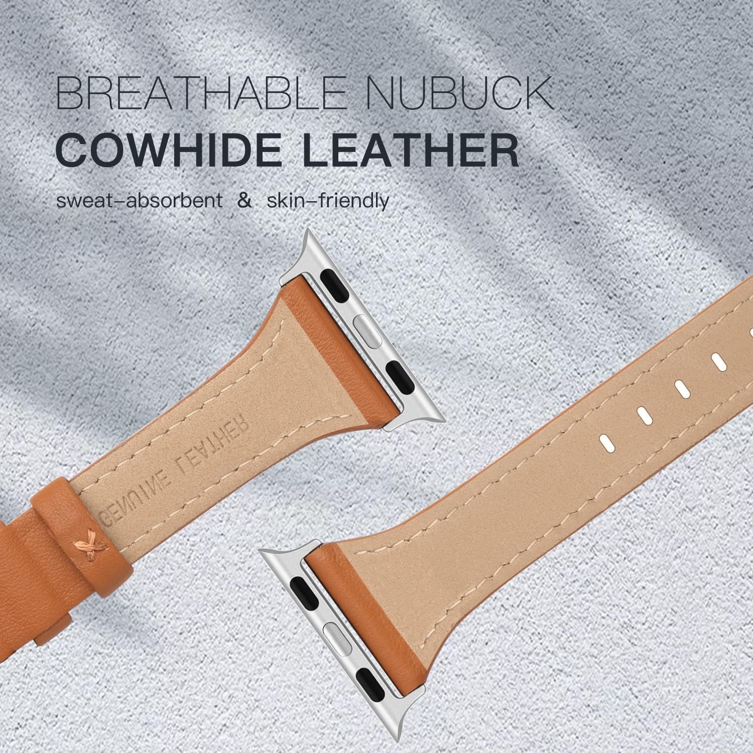 EDIMENS Leather Bands Compatible with Apple Watch 38Mm 40Mm 41Mm Band Women, Slim Thin Genuine Leather Band Compatible for Iwatch Apple Watch Series 7, 6, 5, 4, 3, 2, 1, SE, Sport & Edition Women  EDIMENS   