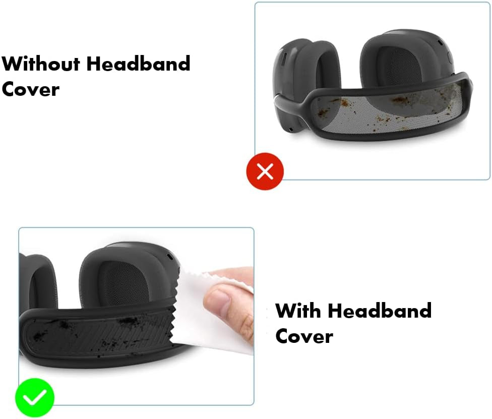 Zotech Headband Cover for Airpods Max Headphones Washable Anti-Scratch Ear Cups Cover Skin Protection and Headband Cover for Airpods Max (Black)  Zotech   