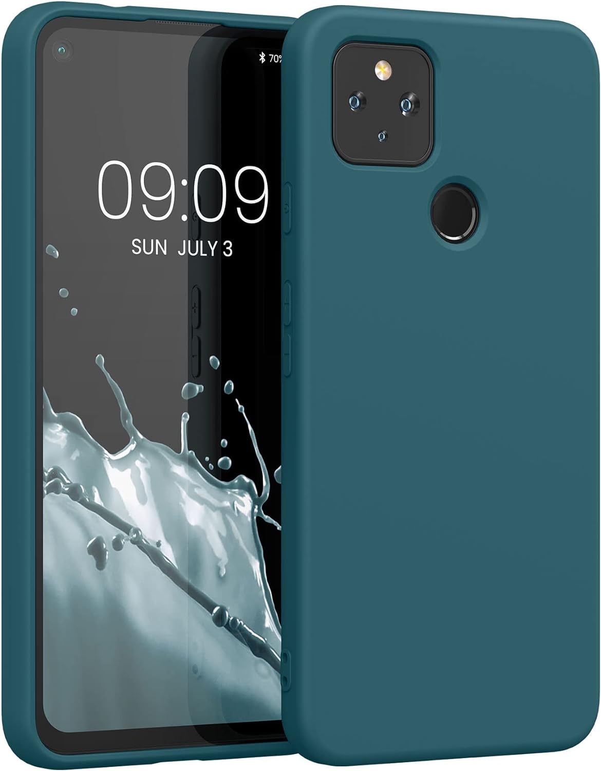 Kwmobile Case Compatible with Google Pixel 4A 5G Case - Slim Protective TPU Silicone Phone Cover - Black Matte  KW-Commerce Teal Matte  