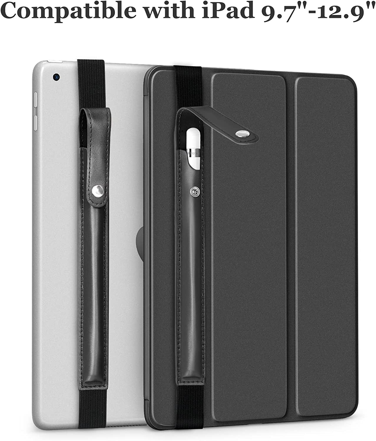 DTTO Pencil Case for Apple Pencil 1St/2Nd Generation, PU Leather Pencil Sleeve Pouch with Detachable Elastic Band for Ipad 9.7"/ 10.2"/ 10.5"/ 10.9"/ 11"/ 12.9" Case, Black  DTTO   