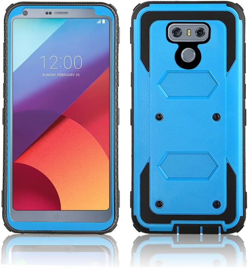 Asuwish Phone Case for LG G6 Cover Hybrid Rugged Shockproof Hard Drop Proof Full Body Protective Heavy Duty Mobile Cell Accessories LGG6 Thinq LG6 Thin Q G 6 plus G6+ 6G VS988 H872 Women Men Blue  Asuwish   