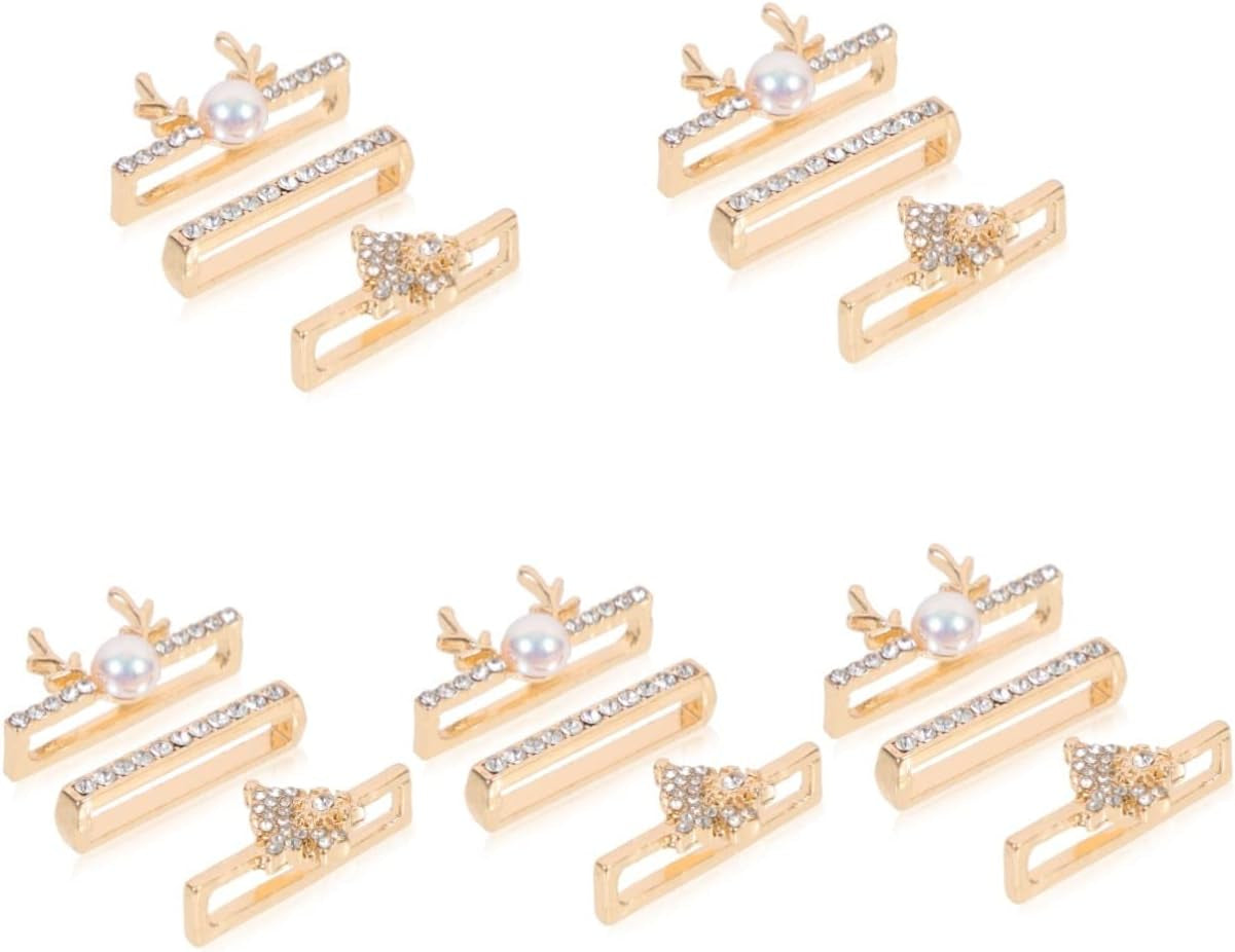 Mikikit 12 Pcs Compatible Loops Themed Anti-Slip Rhinestones Exquisite Decorations Charms Delicate Ornament with Watch Decors Design Smartwatch Accessories Band Christmas Golden Strap  Mikikit Goldenx5pcs 3.5x0.1x0.5cmx5pcs 