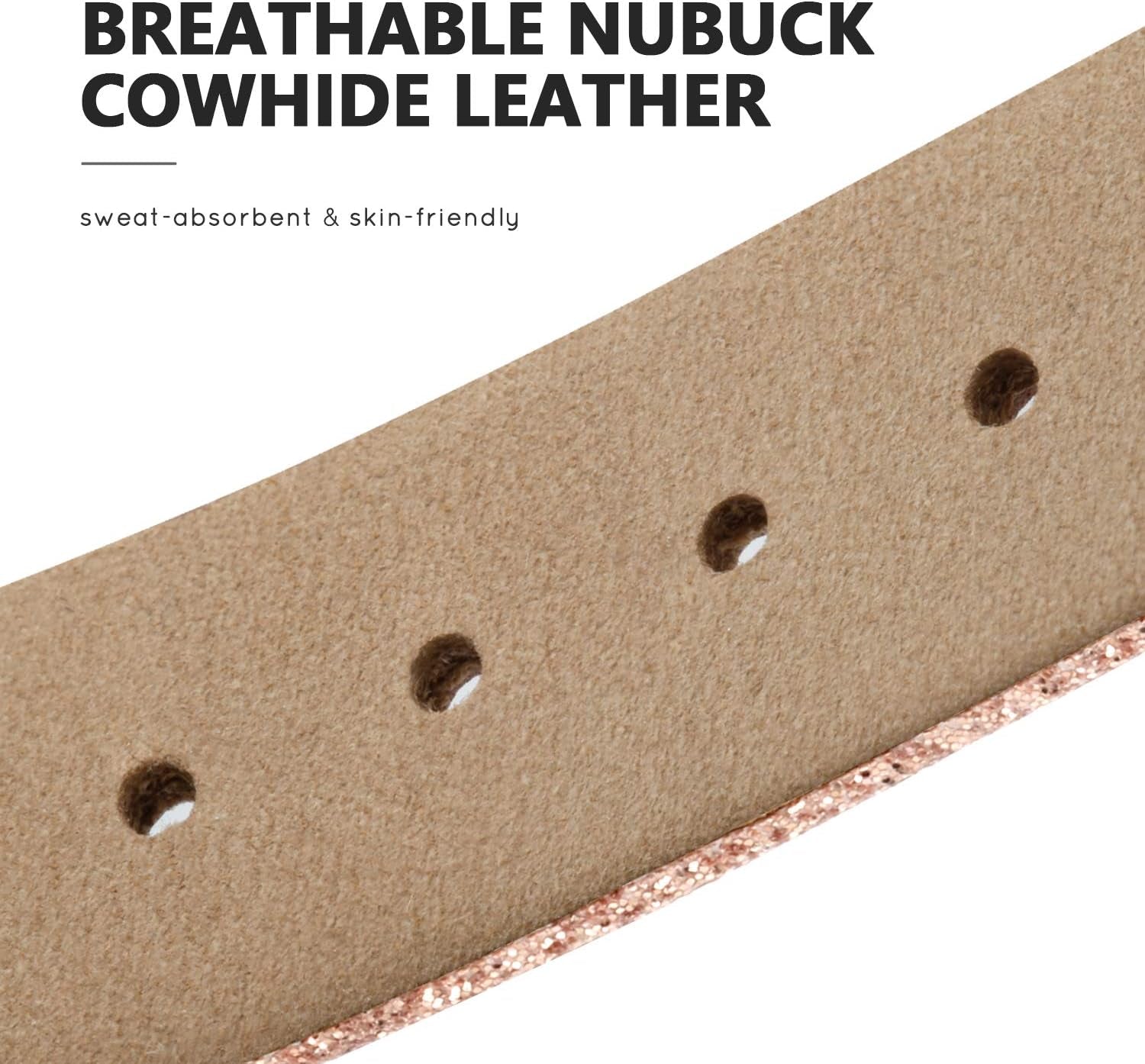 Yutior Leather Bands Compatible for Watch 38Mm 40Mm 41Mm, Slim Wristband for Watch Iwatch Bands 38Mm Series SE 7 6 5 4 3 2 1 Women Bling Rose Gold Leather, Ladies Girls Beaded Thin Strap Bracelet  Yutior   