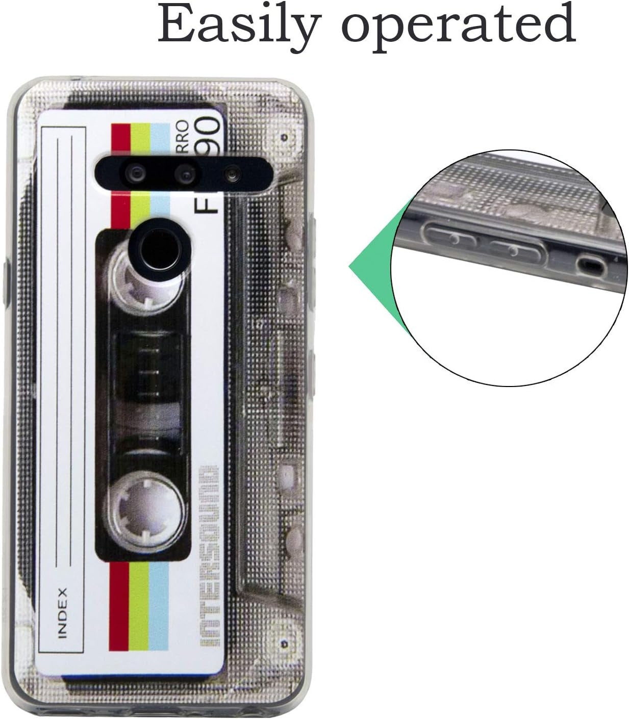 TNCYOLL Compatible with LG G8 Cool Case, Slim Dual Cool Retro Cassette Music Shockproof Bumper Protective Soft Phone Cases Cover for LG G8  TNCYOLL   