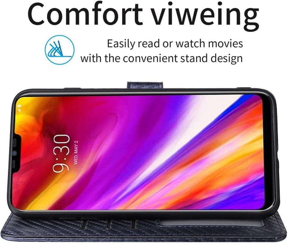 Compatible with LG G7 Thinq Wallet Case Wrist Strap Lanyard and Leather Flip Card Holder Stand Cell Phone Cover for LGG7 One G 7 plus LG7 Fit Lg7Thinq 7G Thin Q G7+ G7Thinq Lgg7Thinq Women Men Blue  WWAAYSSXA   