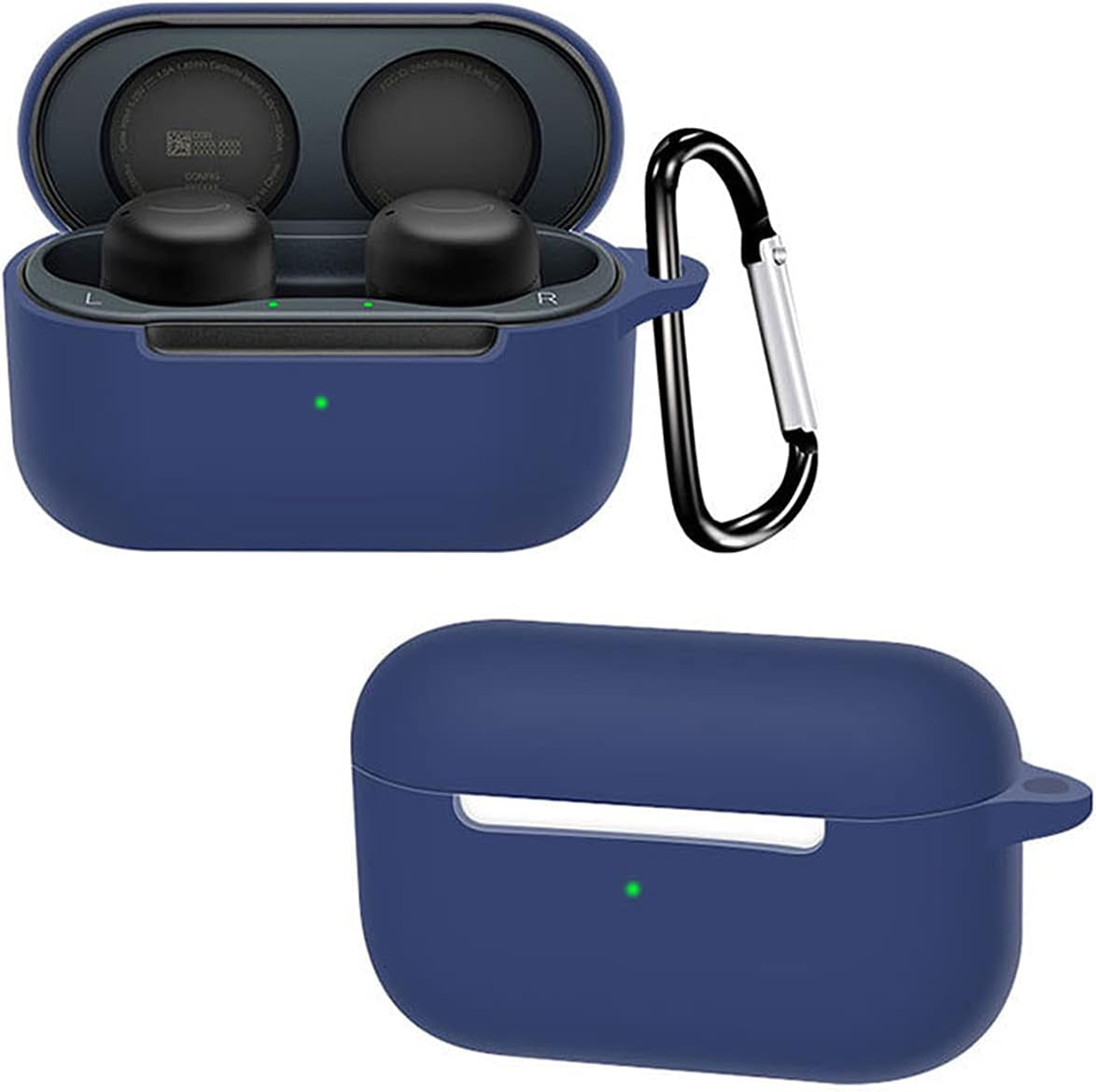 Antetek Compatible for Echo Buds 2 Wireless Earbuds Case with Keychain,Silicone Protective Cover Accessories Compatible with Echo Buds 2 Generation (Dark Green)  Antetek Dark blue  