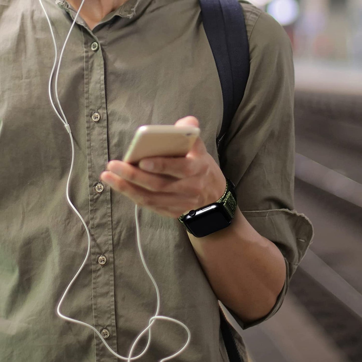 Nereides Compatible with Apple Watch Band Series 8/7/6/5/4/3/2/1/Se/Ultra, Nylon Sports Strap with Woven Design for 49Mm 42Mm/44Mm/45Mm 38Mm/40Mm/41Mm  Nereides   