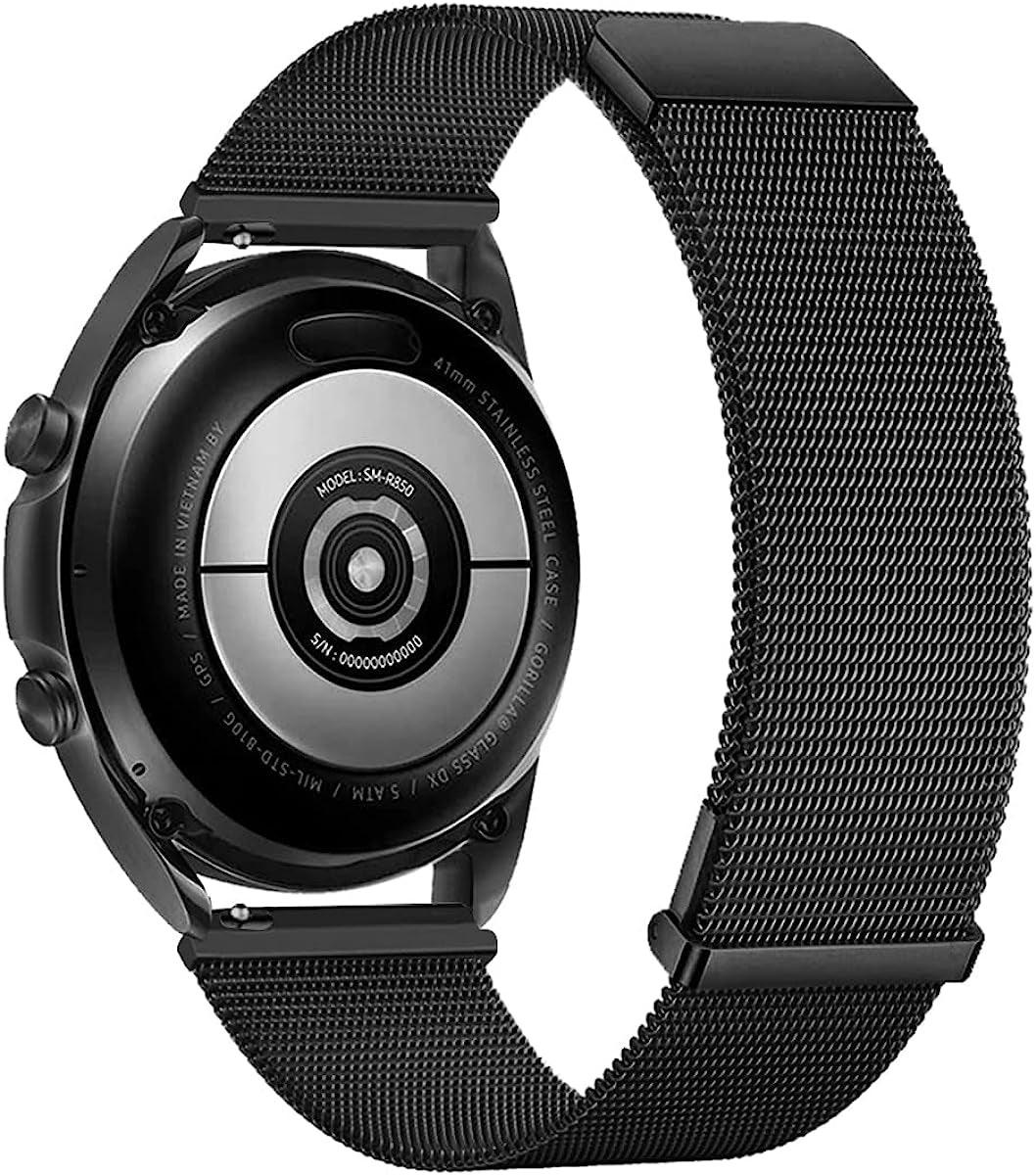 Mrotech Bands Compatible with Samsung Galaxy Watch 4 40Mm 44Mm/4 Classic 46Mm 42Mm/Active/Active2/3 41Mm Band 20Mm Quick Release Strap Metal Stainless Steel Wristband Magnetic Milanese Mesh Loops  MroTech   