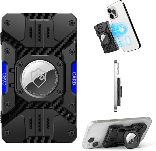 YESIIW Minimalist Airtag Wallet for Men - Magsafe Wallet Card Holder, Magnetic Card Wallet Holds up 15 Cards with Stand Foldable Phone Stands (No Airtag)  YESIIW   