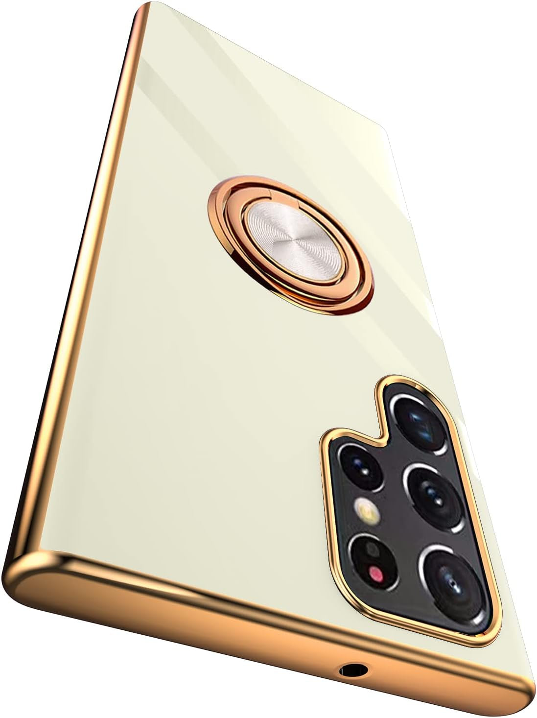 Tnarru Compatible for Samsung Galaxy S22 Case with Ring Holder Kickstand [With Magnetic] Soft TPU Shockproof Electroplated Protective Phone Case for Galaxy S22 5G Light Green  Tnarru White Galaxy S22 Ultra 