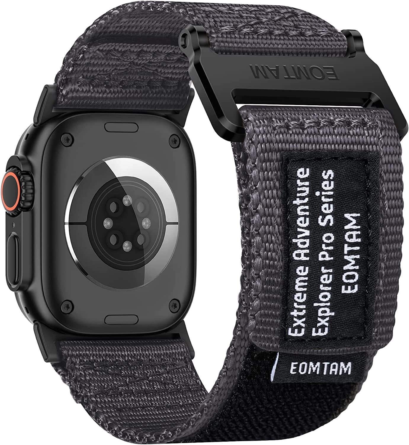 EOMTAM Width 30MM Men Soft Nylon Strap for Apple Watch Band Ultra 49Mm 45Mm 44Mm 42Mm 41Mm 40Mm 38Mm, Rugged Sport Woven Adjustable Wristband for Iwatch Series 8 SE 7 6 5 4 3  EOMTAM Deep-Gray 42/44/45/49MM 