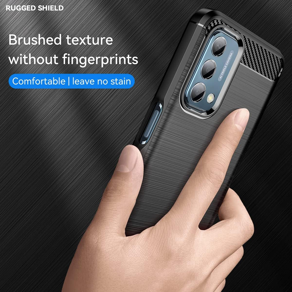 KOARWVC Phone Case for Oneplus Nord N200 5G Case, Oneplus N200 DE2117 Case Carbon Fiber Shockproof Rugged Shield Anti-Scratch Soft TPU Back Cover Protective Cases for Oneplus Nord N200 5G (Black)  KOARWVC   