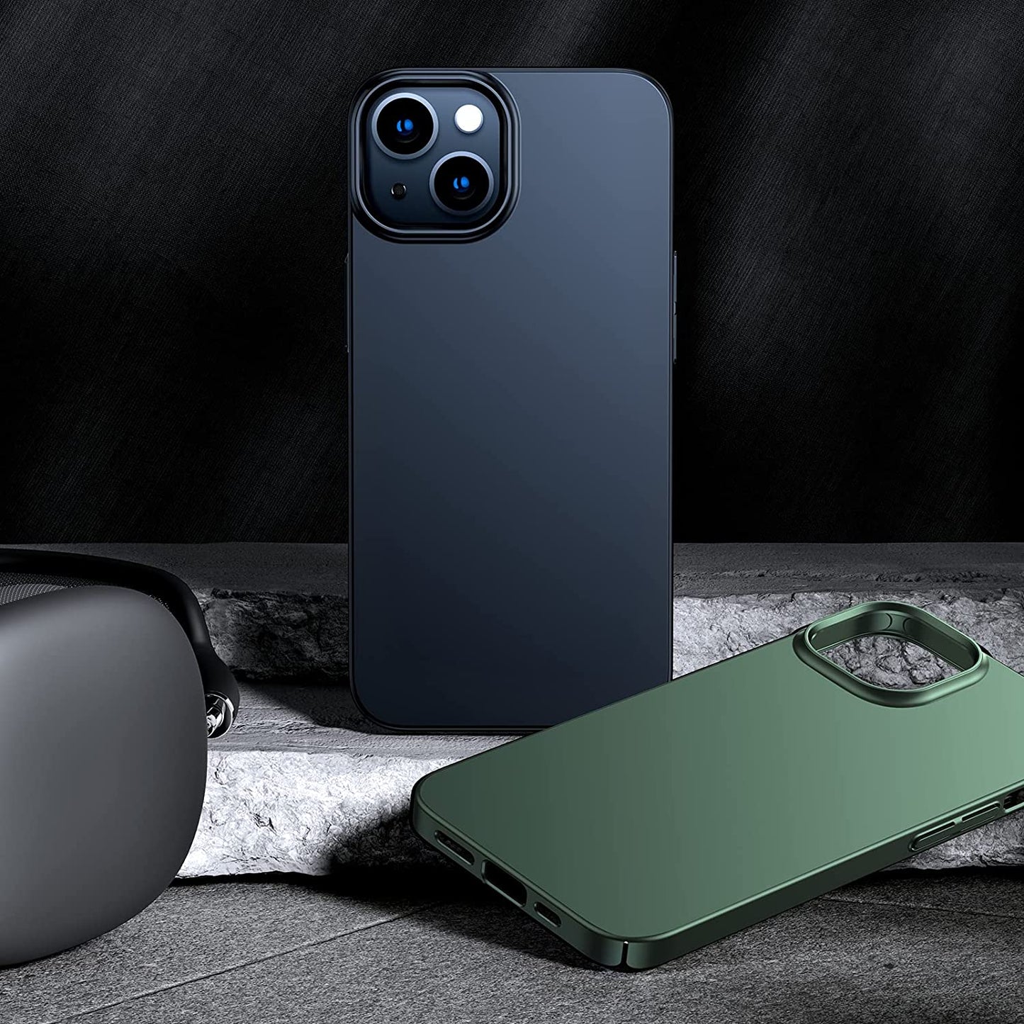 TORRAS Slim Fit for Iphone 14 Case/Iphone 13 Case, Ultra-Thin Sturdy Protective Cover with Anti-Scratch & No Fingerprint Hard Plastic Super Slim Phone Case for Iphone 14/13 (6.1"), Chimney Black  TORRAS   