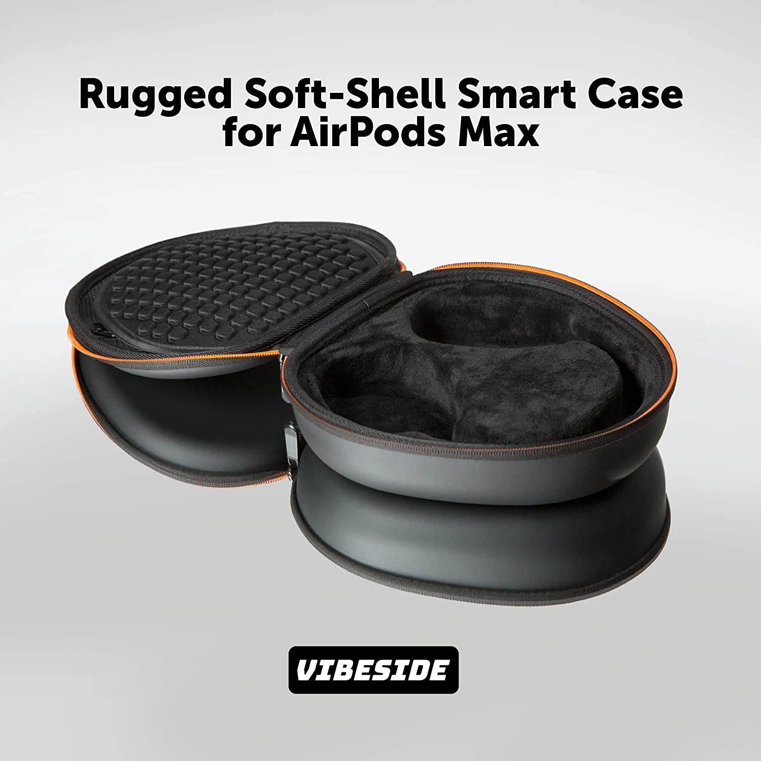 Vibeside Premium Smart Case for Airpods Max with Sleep Mode and Interior Mesh Pocket - Organizer Travel Carrying Case for Headphones - Protective Cover Storage Bag for Airpods Max Accessories  VIBESIDE   
