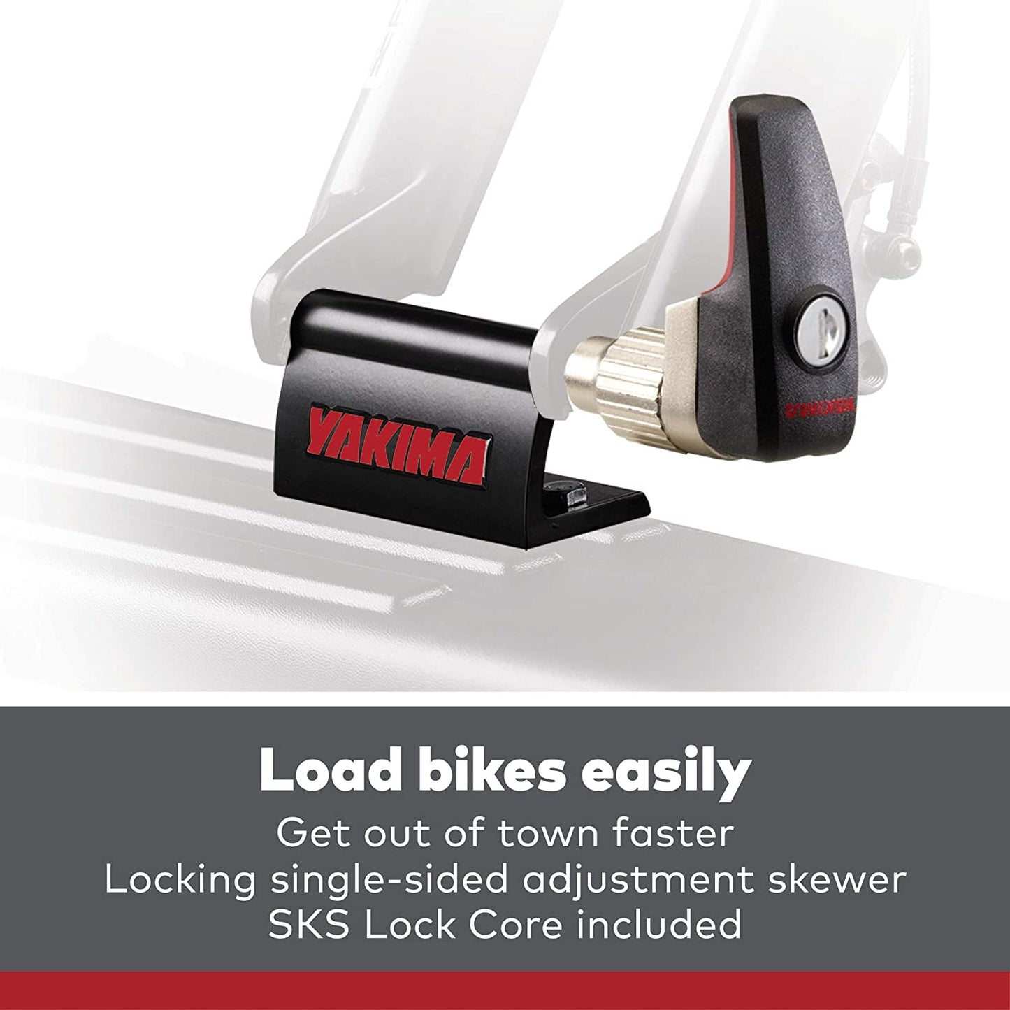 YAKIMA - Locking Blockhead Permanent Locking Fork Mount Bike Rack for Transporting Bikes on Trucks and Trailers with Flat Beds  YAKIMA   