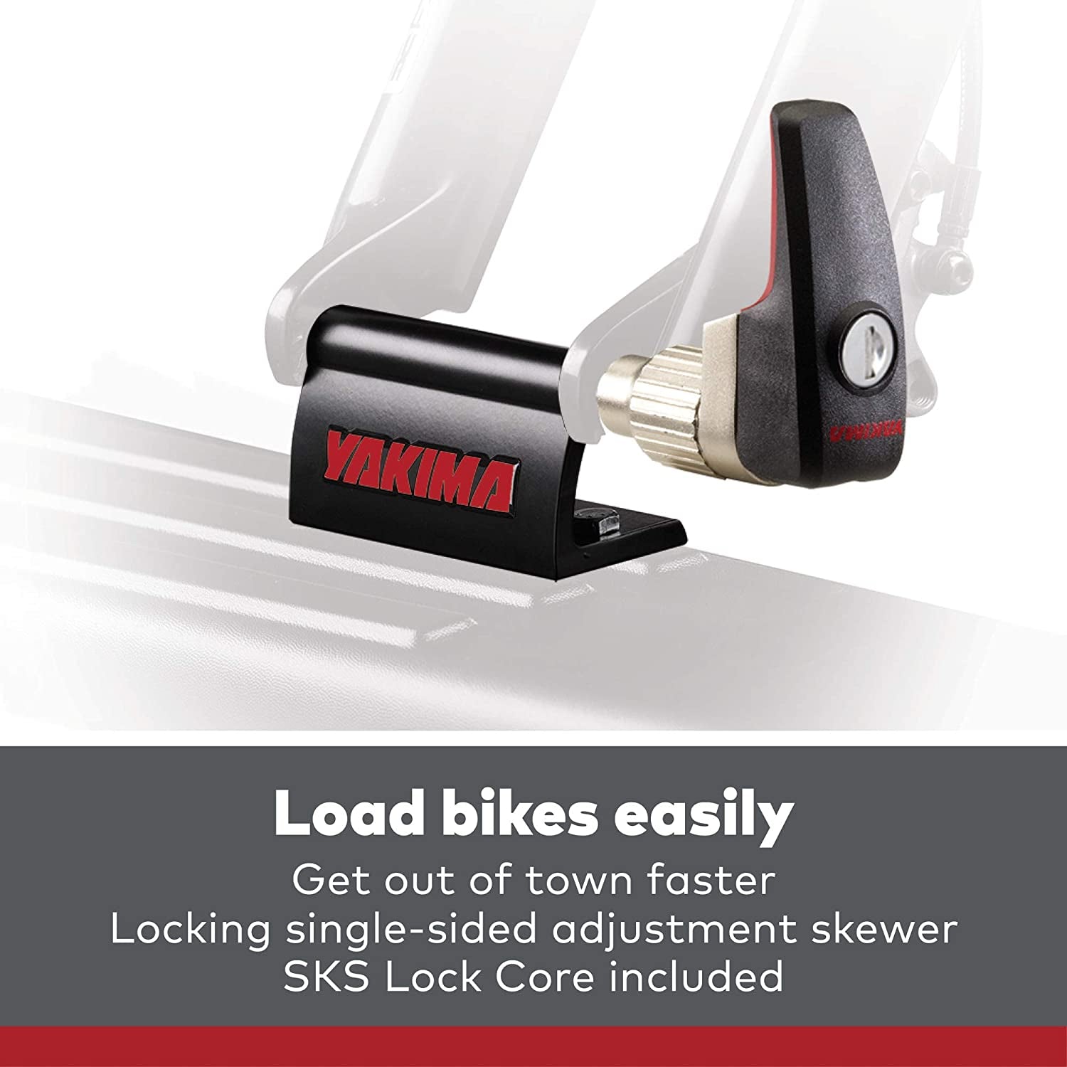 YAKIMA - Locking Blockhead Permanent Locking Fork Mount Bike Rack for Transporting Bikes on Trucks and Trailers with Flat Beds  YAKIMA   