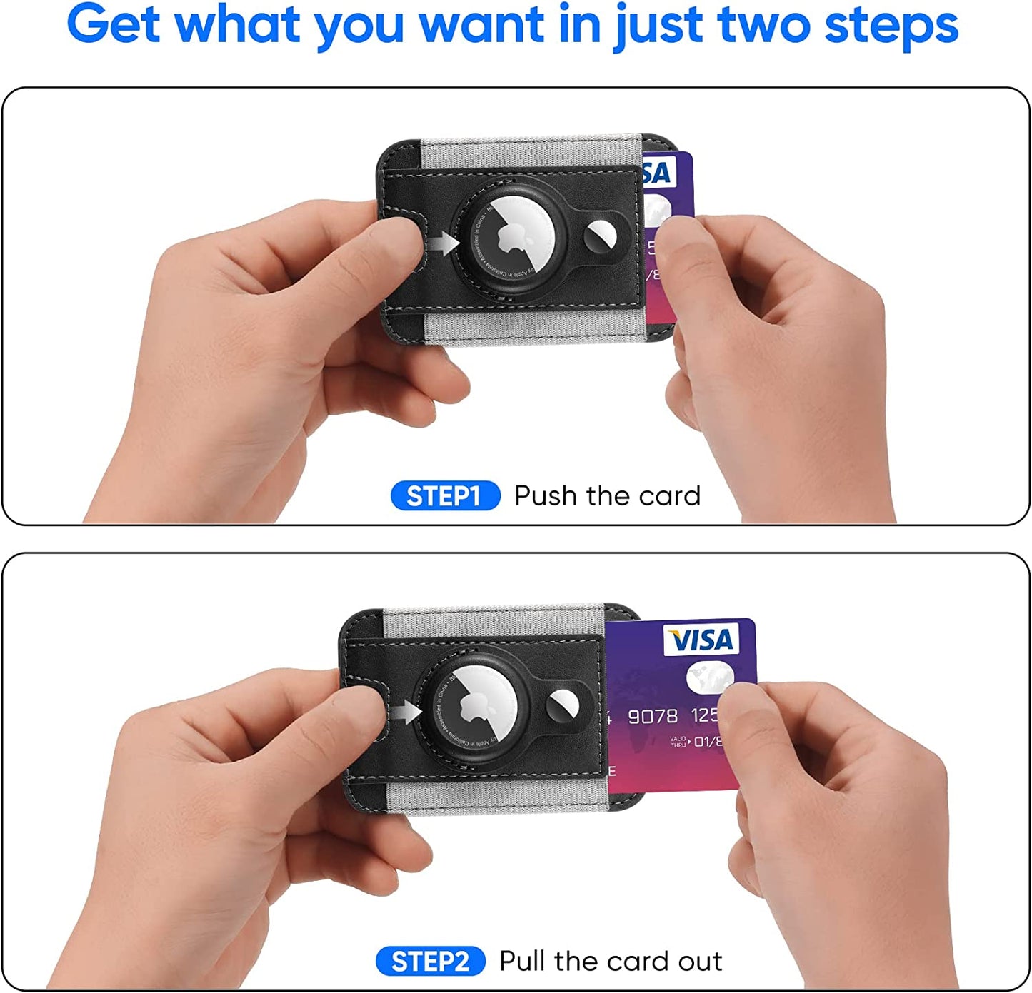 Magsafe Wallet with Airtag Holder, Magnetic Card Holder for Phone Case Compatible with Iphone 14/13/12 Mag-Safe Series, Leather Magnetic Phone Wallet Can Hold up to 7 Cards （Black）  ExtreLife   