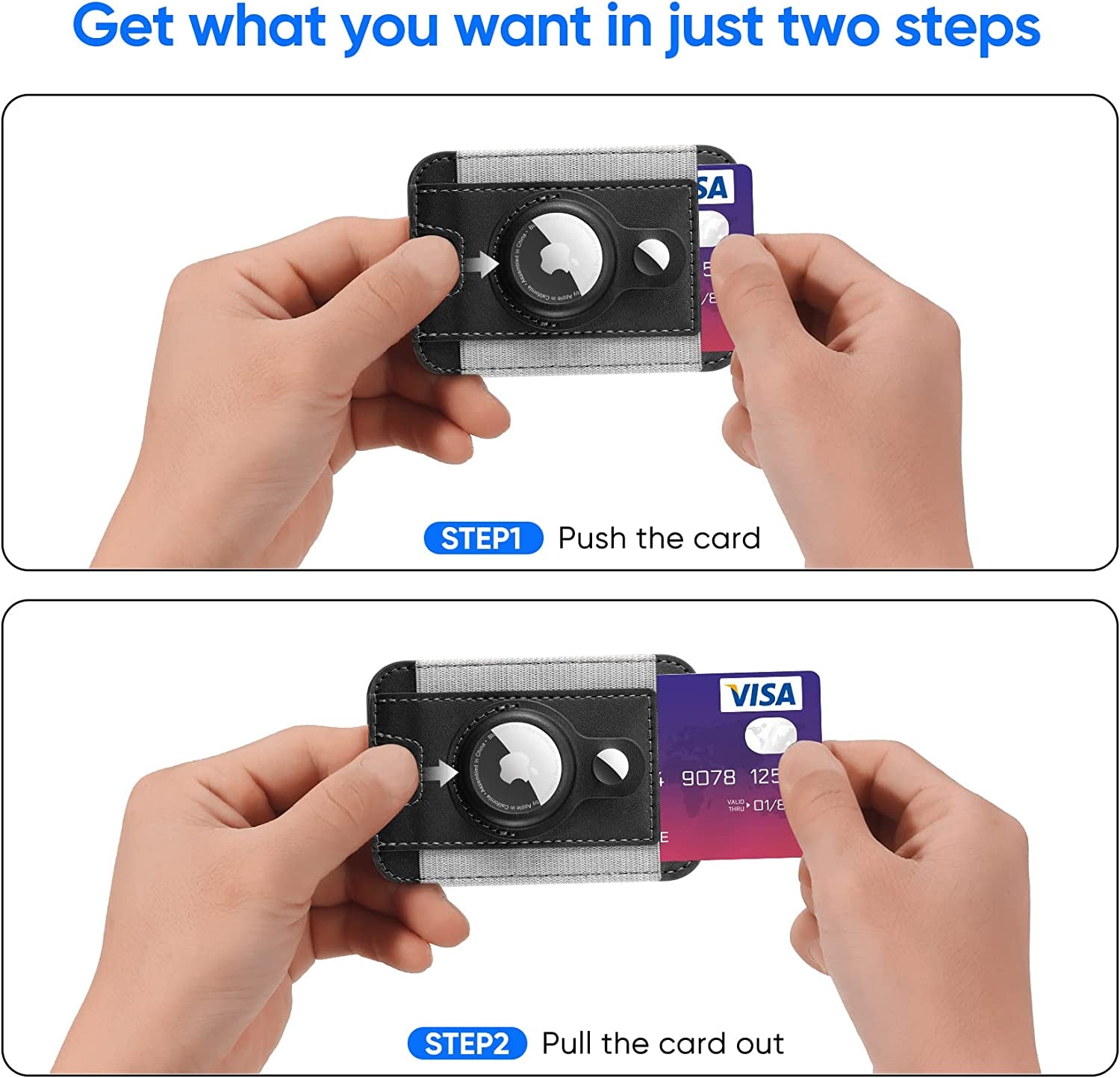 Magsafe Wallet with Airtag Holder, Magnetic Card Holder for Phone Case Compatible with Iphone 14/13/12 Mag-Safe Series, Leather Magnetic Phone Wallet Can Hold up to 7 Cards （Black）  ExtreLife   