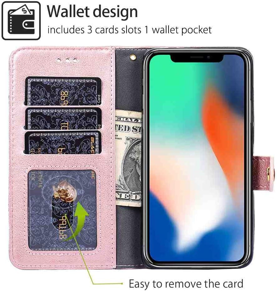 Mojiery Phone Cover Zipper Wallet Folio Case for LG G6, Premium PU Leather Slim Fit Cover for LG G6, 1 Photo Frame Slot, 3 Card Slots, Dirt-Proof, Golden  MojieRy   