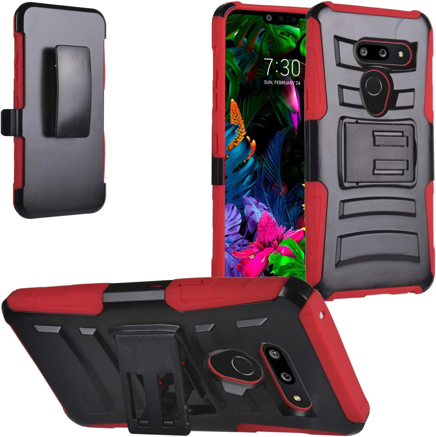 Eaglecell - Compatible with LG G8 Thinq - Brushed Style Hybrid Phone Case - CS3 Gold  Eaglecell Cv1 Red/Black  