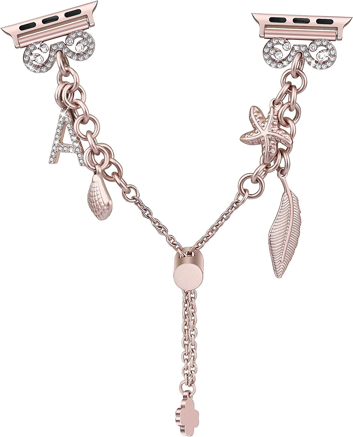 Secbolt Bling Bands Compatible with Apple Watch Bands 38Mm 40Mm 41Mm 42Mm 44Mm 45Mm Iwatch Series 8/7/6/5/4/3/2/1/SE, Women'S Interchangeable Charms Adjustable Bracelet  Secbolt   