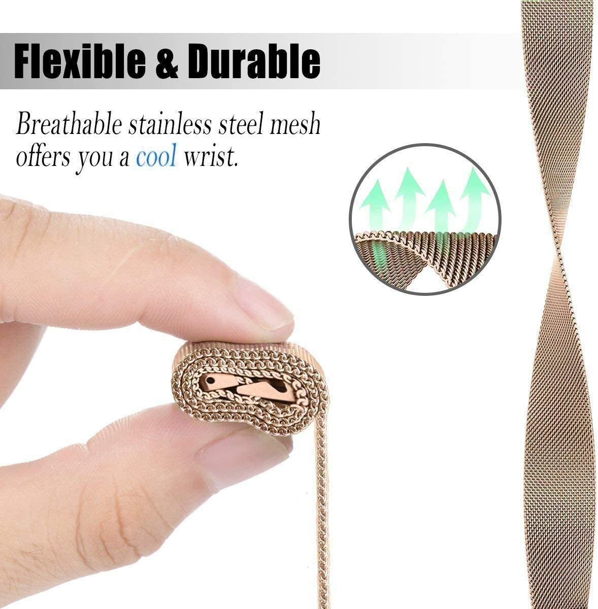 Valkit Compatible Samsung Galaxy Watch 42Mm/Galaxy Watch 5/4 40Mm 44Mm/Galaxy Watch Pro 5 45Mm/Galaxy Watch 3 41Mm Band, 2 Pack 20Mm Stainless Steel Wristbands Men Women for Galaxy Watch Active  VKT   