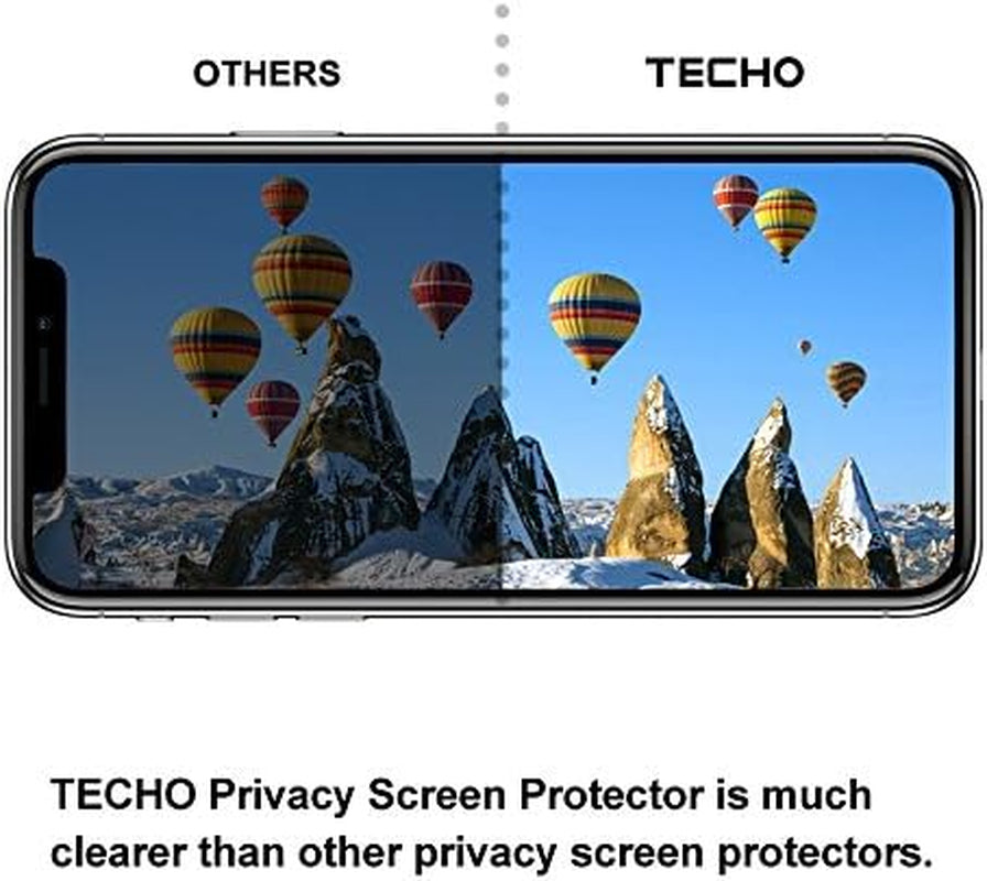 TECHO Privacy Screen Protector for Iphone 11 Pro/Iphone Xs/Iphone X, [Full Coverage] [Case Friendly] [Super Clear] Anti-Spy 9H Hardness Tempered Glass Screen Protectors for Apple Iphone 11 Pro  TECHO   