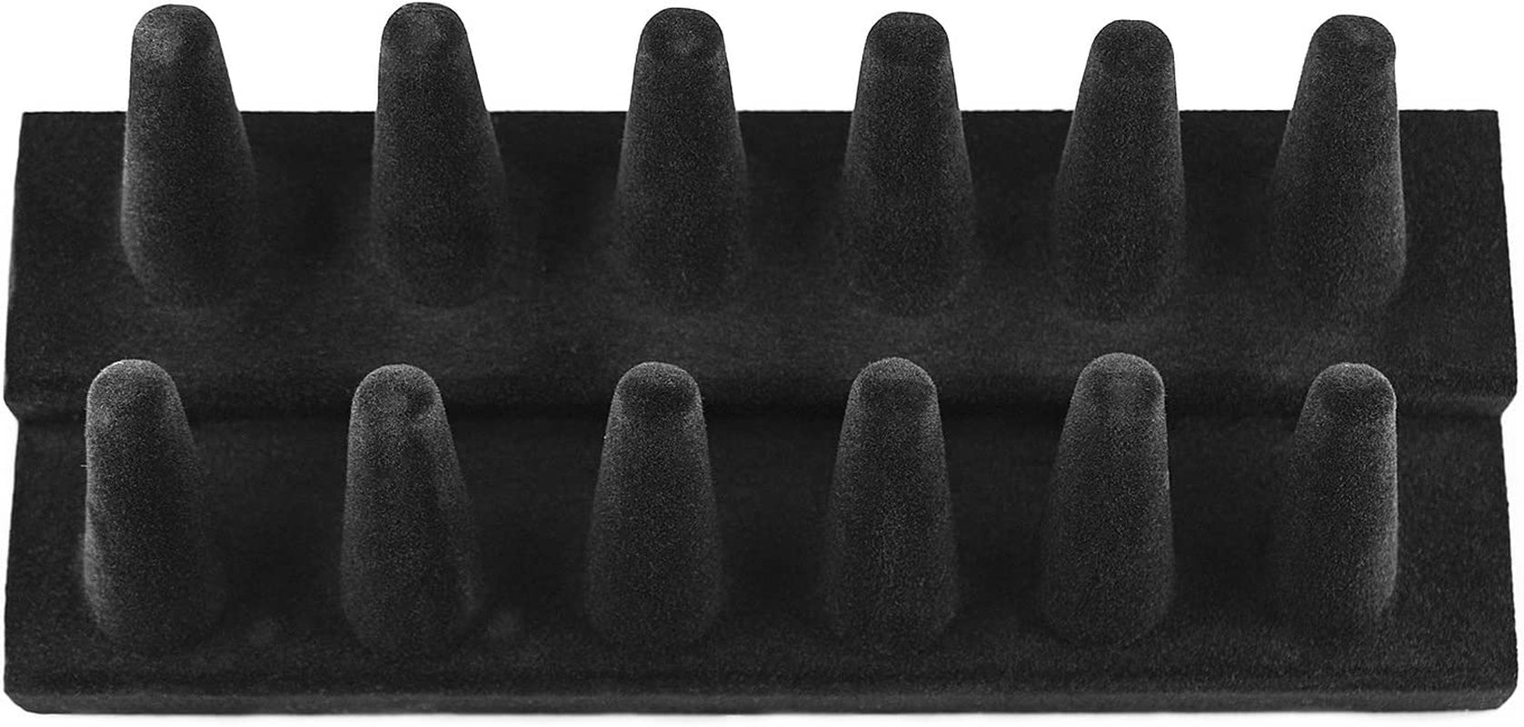 Super Z Outlet Black Velvet Finger Ring Counter Display Rack 12 Slots for Home Decoration, Organizing  Super Z Outlet   