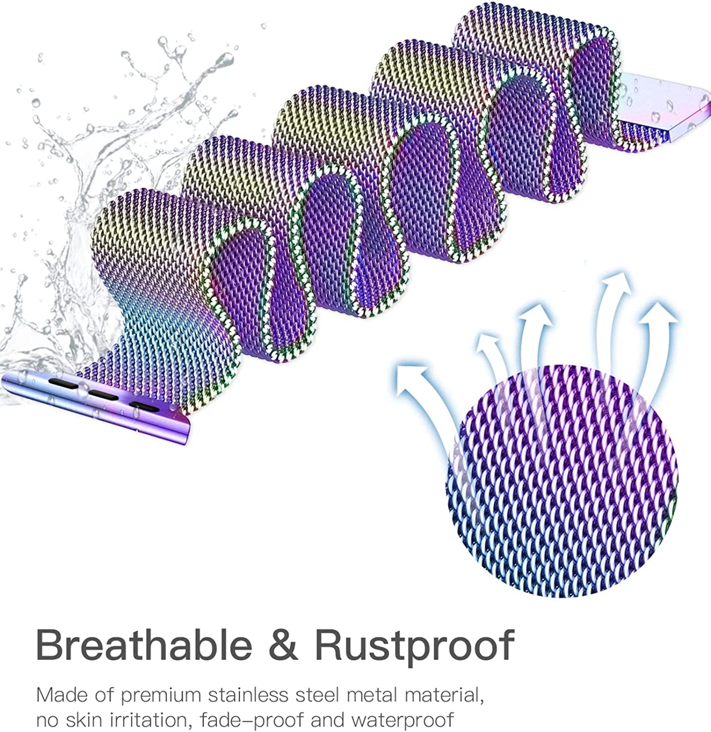 Rabini Magnetic Bands Compatible with Apple Watch Band 40Mm Women 38Mm 41Mm 42Mm 44Mm 45Mm 49Mm Men, Stainless Steel Mesh Metal Adjustable Sport Strap Wristband Iwatch Series 8 7 6 5 4 3 2 1 SE Ultra  Rabini   