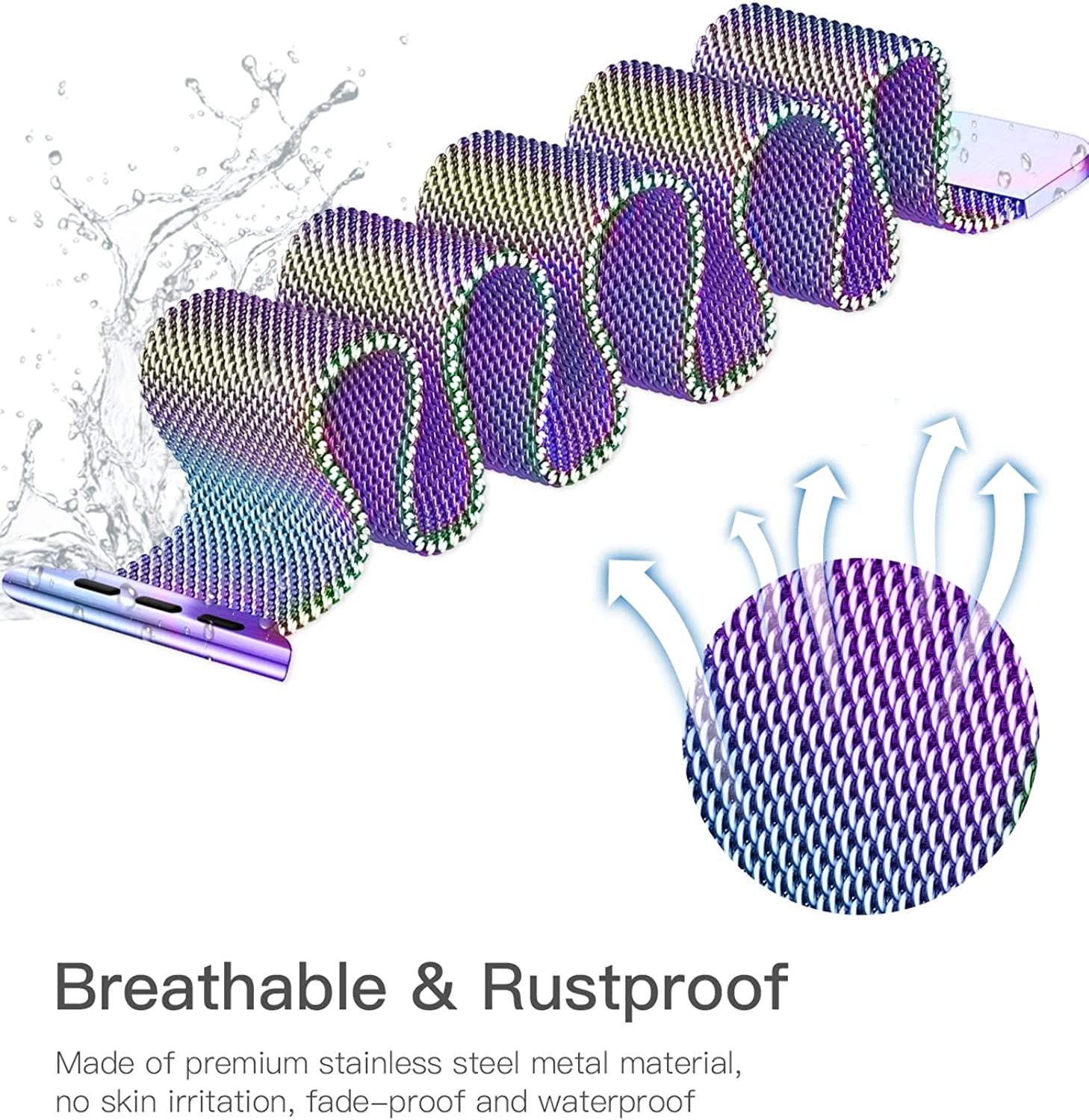 Rabini Magnetic Bands Compatible with Apple Watch Band 40Mm Women 38Mm 41Mm 42Mm 44Mm 45Mm 49Mm Men, Stainless Steel Mesh Metal Adjustable Sport Strap Wristband Iwatch Series 8 7 6 5 4 3 2 1 SE Ultra  Rabini   