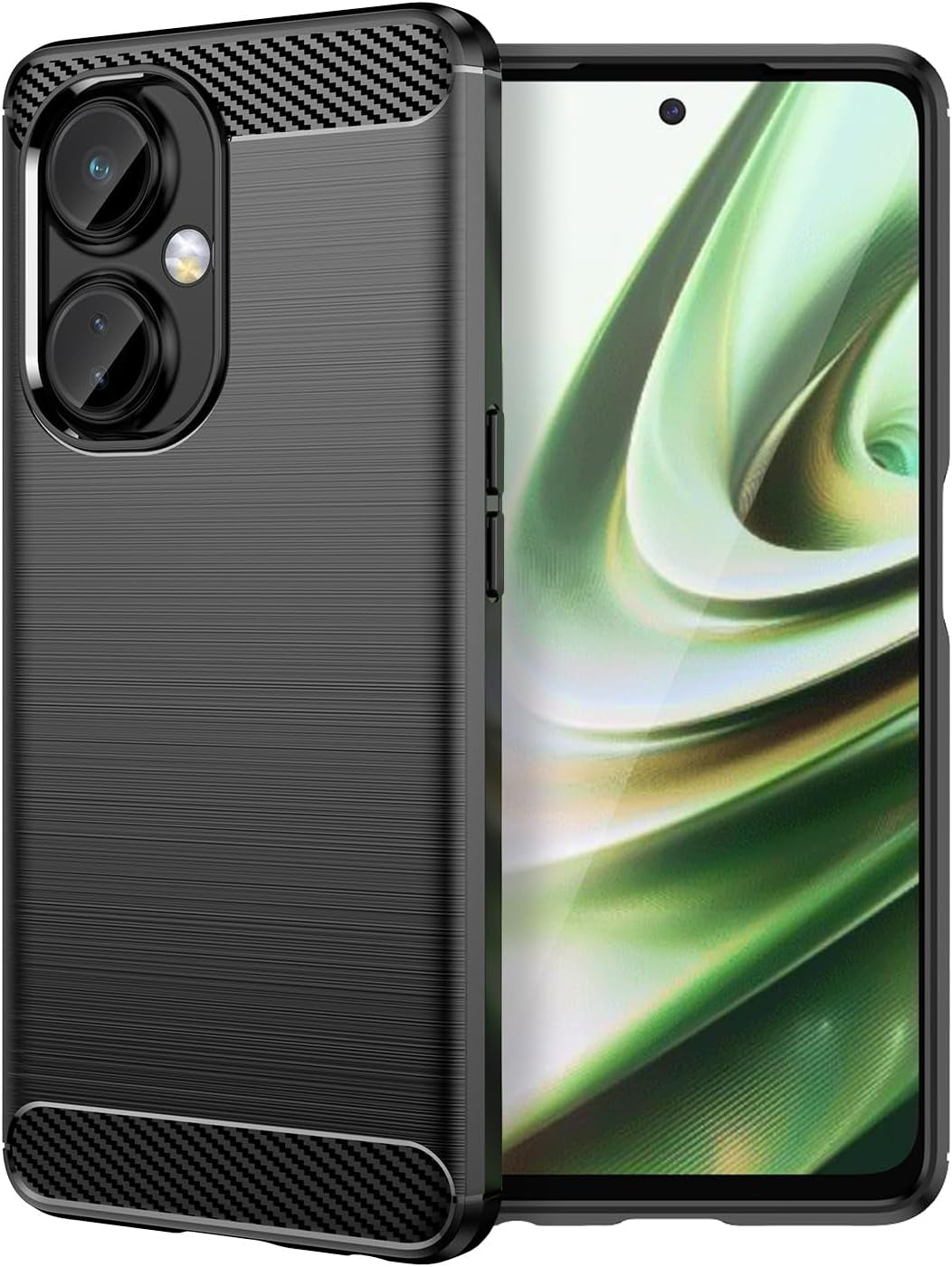 TERPINK Protective Case Compatible with Oneplus Nord N30 5G, Cell Phone Case with 4 Corner Drop Protection, Shock-Absorption, Non-Slip, Brushed Finish, Flexible Soft TPU (Brushed Black)  TERPINK   