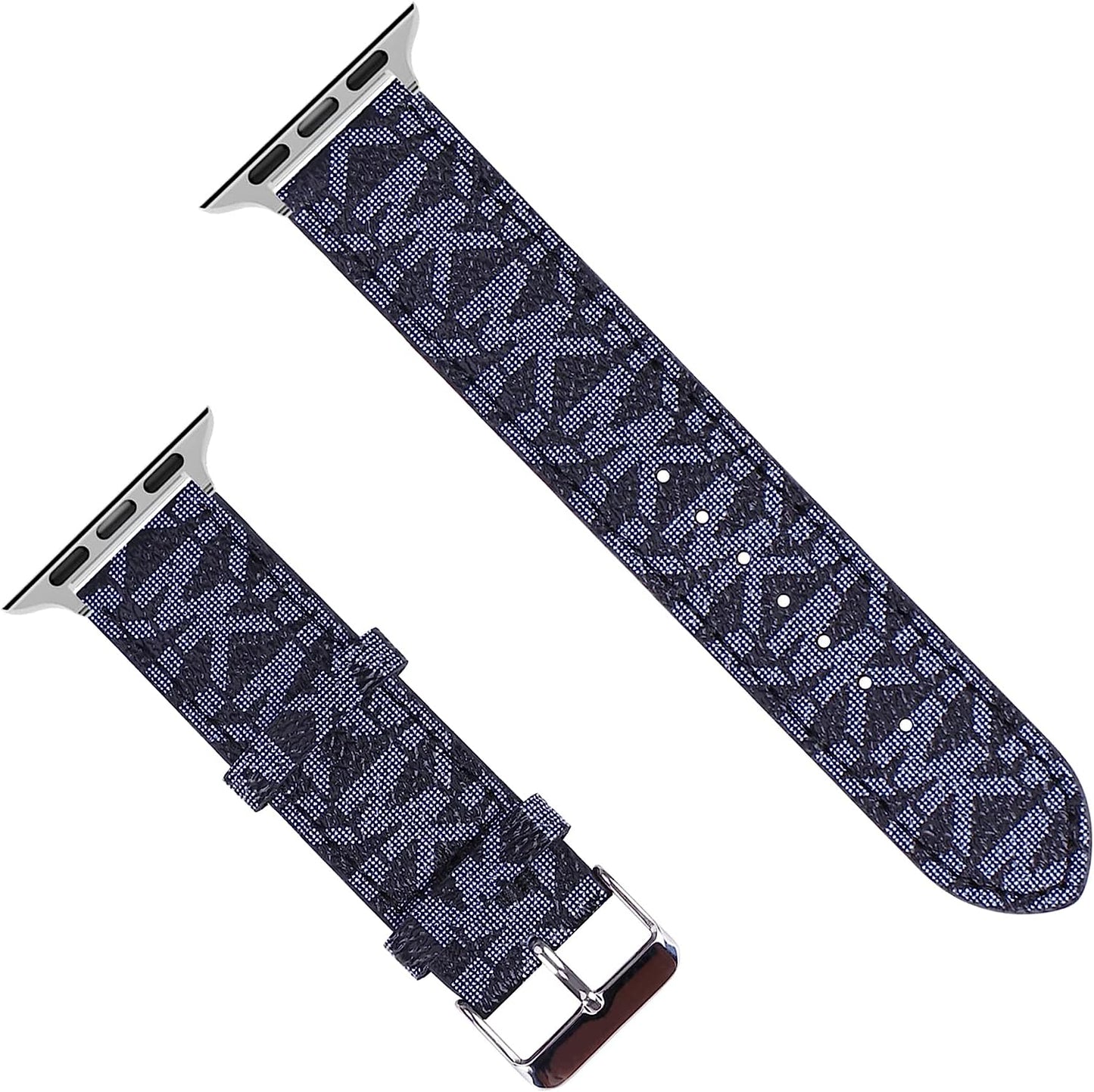 Designer Luxury Watch Band Compatible with Apple Watch 45Mm 44Mm 42Mm 41Mm 40Mm 38Mm, Soft Leather Replacement Strap Compatible with Iwatch Series 8/7/6/5/4/3/2/1/SE2/SE for Women Men  GIFUNA Black 38mm/40mm/41mm 