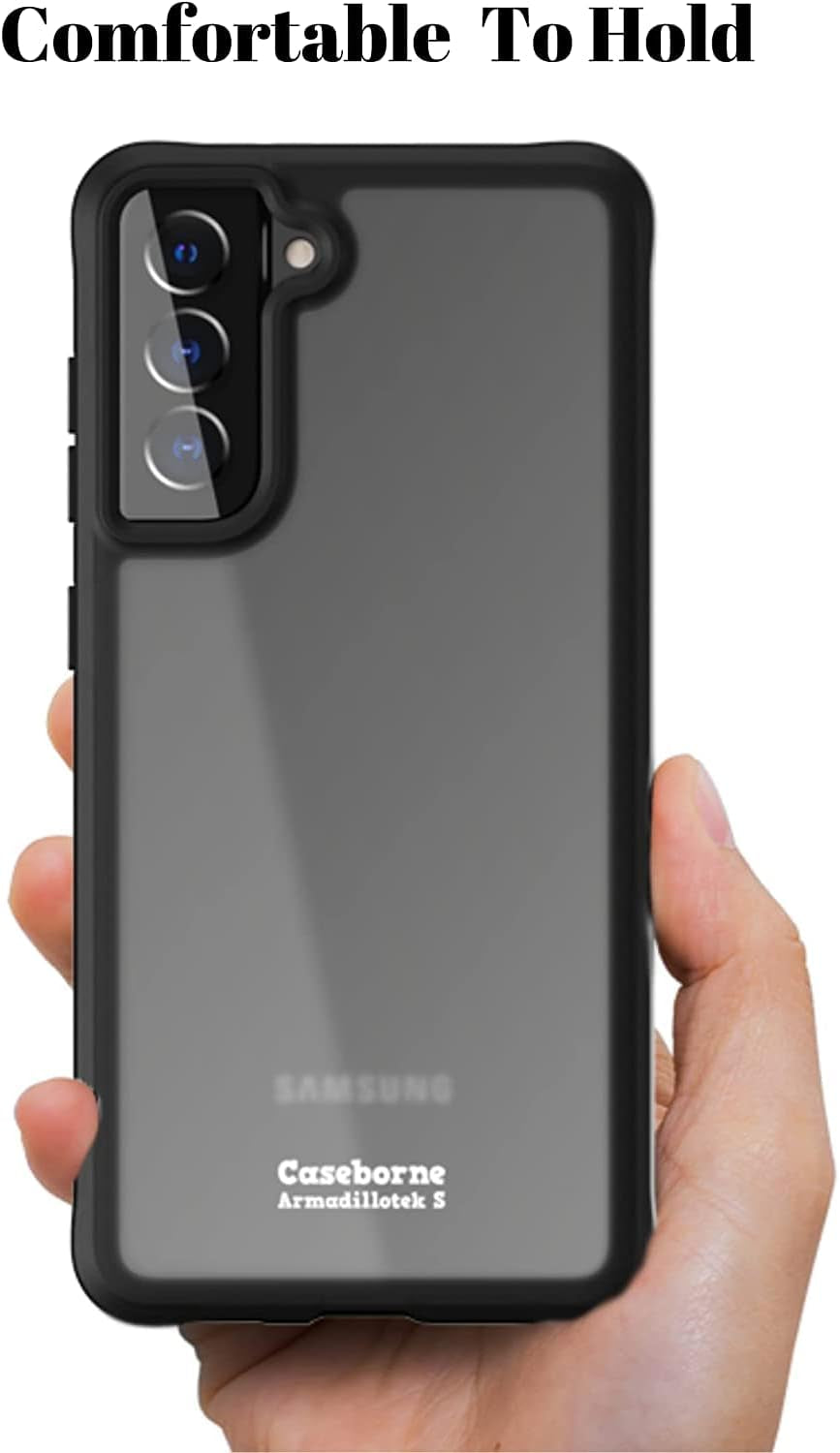 Caseborne Armadillotek S Compatible with Samsung Galaxy S22+Plus 5G Case, [Military Grade Drop Tested] Translucent Matte Hard Back with Soft Edge- Matte Black  CaseBorne   