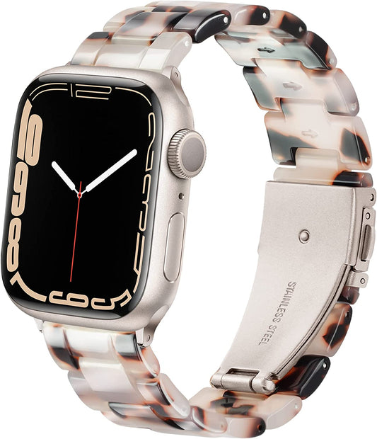 YGTIECS Starlight Apple Watch Band 41Mm 40Mm 38Mm, Super Lightweight, Comfortable, Compatible with Apple Watch Series 8 & 7, Fashionable for Apple Watch Series 8 7 SE 6 5 4 3 2 1-Black Tortoise Flower  YGTIECS   