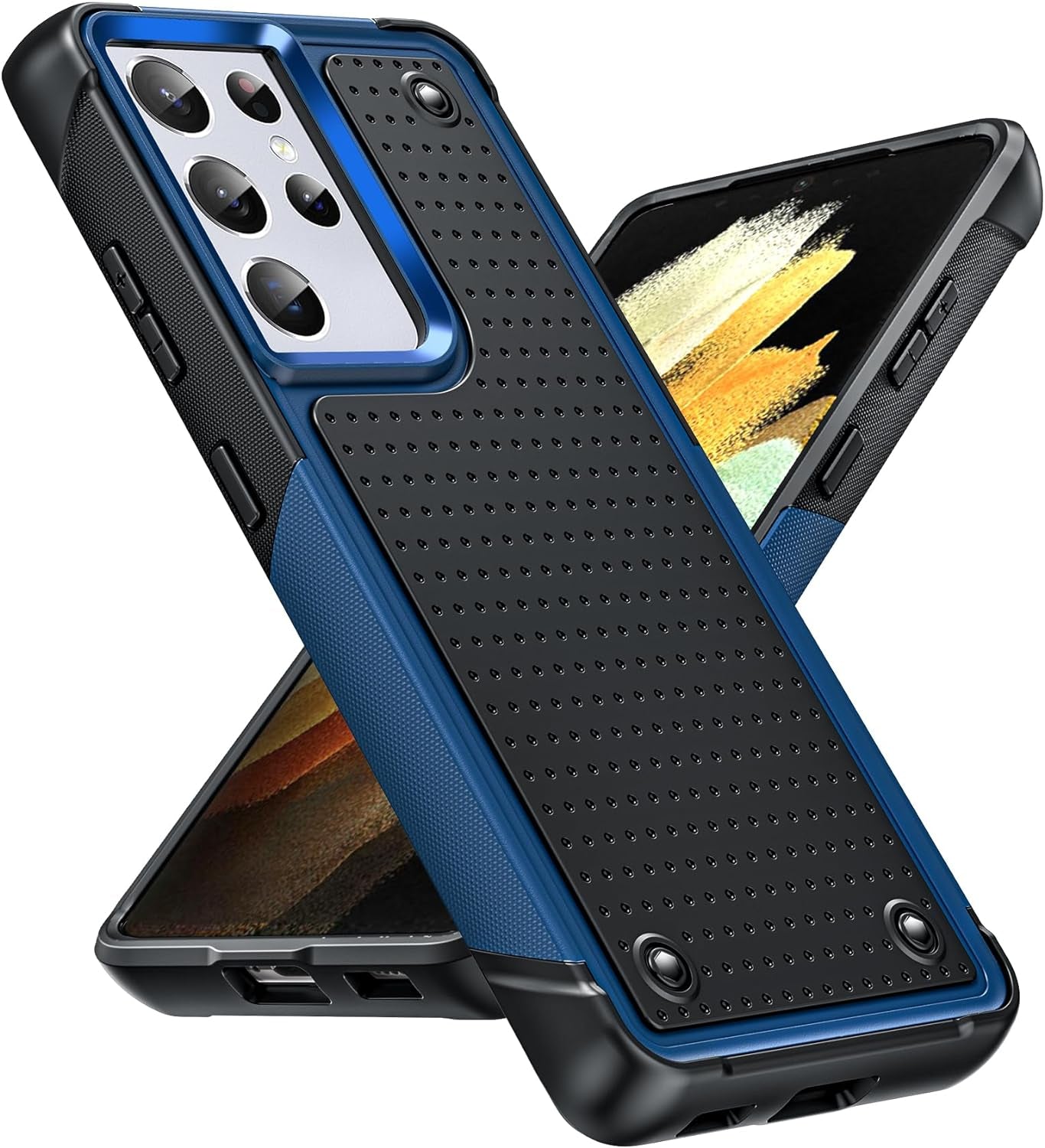 Leyi for Samsung Galaxy S21+ plus Case, Samsung S21 plus Case 5G, Shockproof Heavy Duty Dual Layer Protective Hard PC Textured Back & Soft Bumper Case for Galaxy S21 Plus, Black  LeYi Blue Samsung Galaxy S21 Ultra 5G 