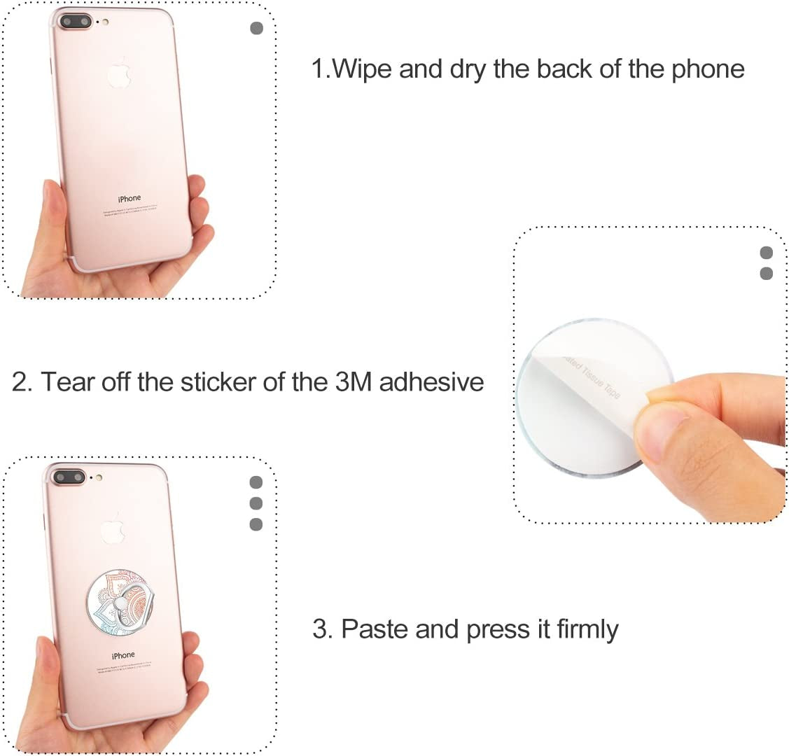 BF2JK Three Pack Cell Phone Ring Holder, 360°Rotation Finger Ring Stand Grip for Smartphones,Tablets,Pads (Mandala Flower)  BF2Jk   