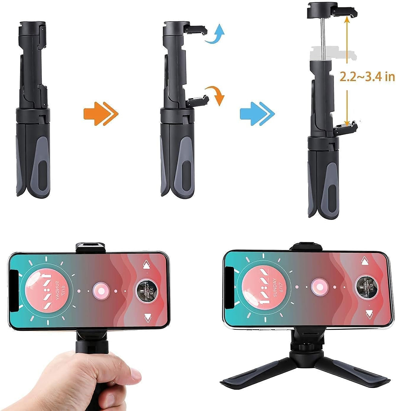 Alvoxcon Wireless Headset Lavalier Microphone System with Phone Holder Dual Wireless Lapel Mic for Iphone, DSLR Camera, PA Speaker, Youtube, Zoom, Podcast, Video Recording, Conference, Vlogging,  Alvoxcon   