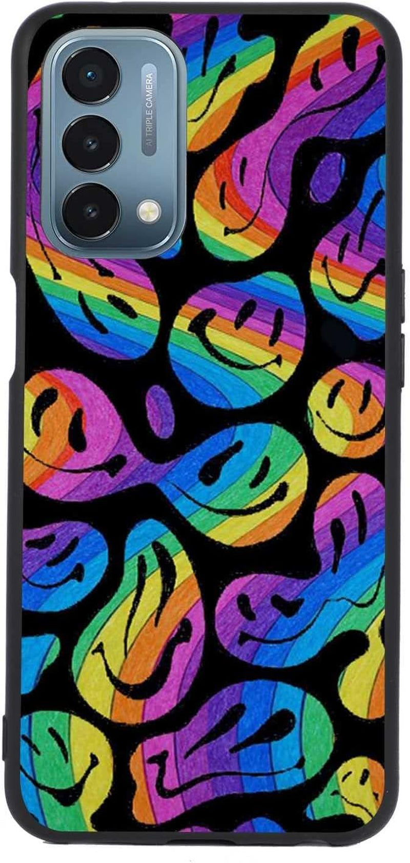 Valuect Lisment Compatible with Oneplus Nord N200 5G Case, Tarot the Moon Aesthetic Tarot Card Moon Dog Design for Oneplus Case Girl Boy,Unique Trendy Silicone Bumper Cover Case for Oneplus  valuect lisment Smiley Face  