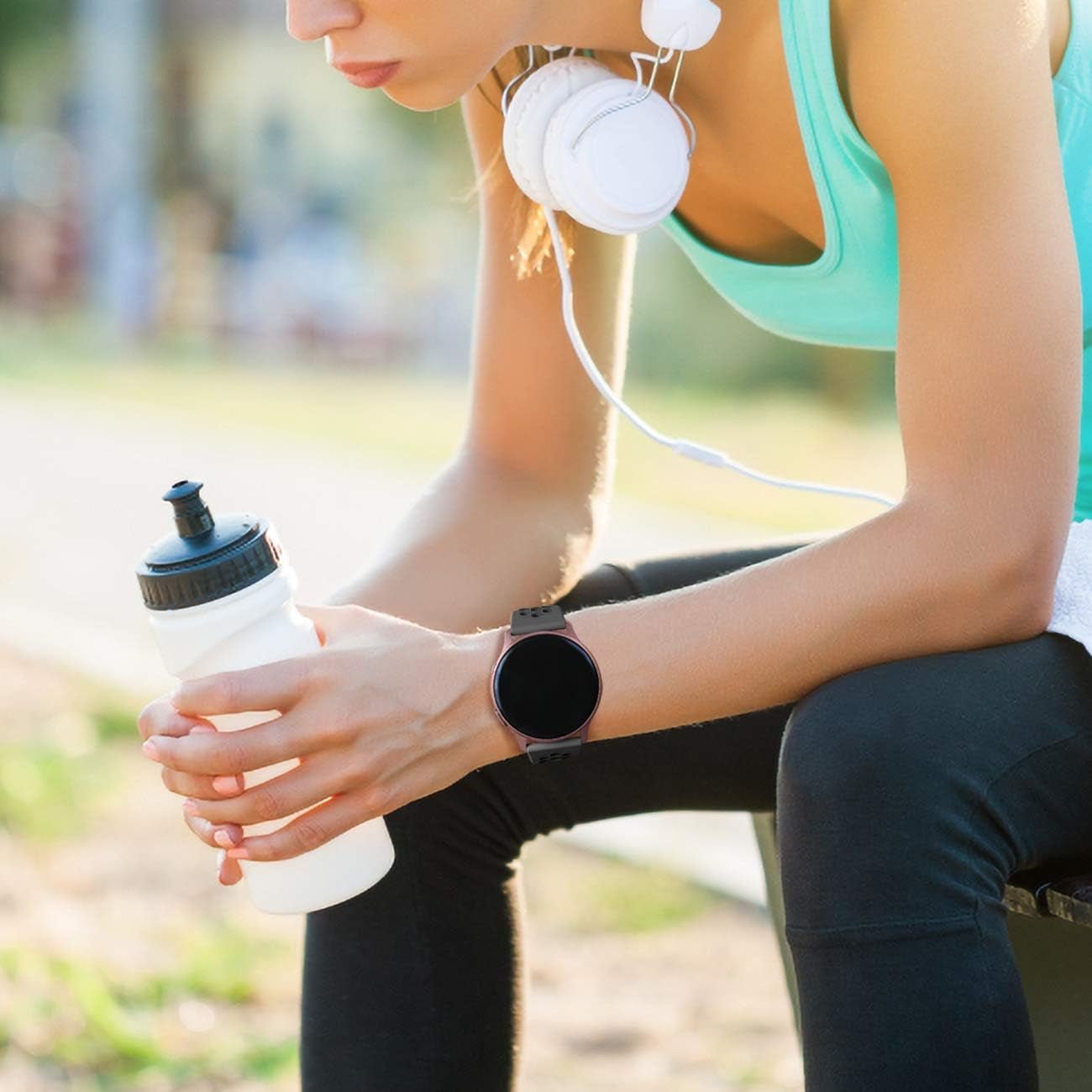 Lerobo Sport Bands Compatible with Samsung Galaxy Watch 4 Band/Galaxy Watch 5 Band,Active 2 Watch Bands/Galaxy Watch 3 Band/Galaxy Watch Band, 20Mm Soft Silicone Sport Strap Replacement Women Men  Lerobo   