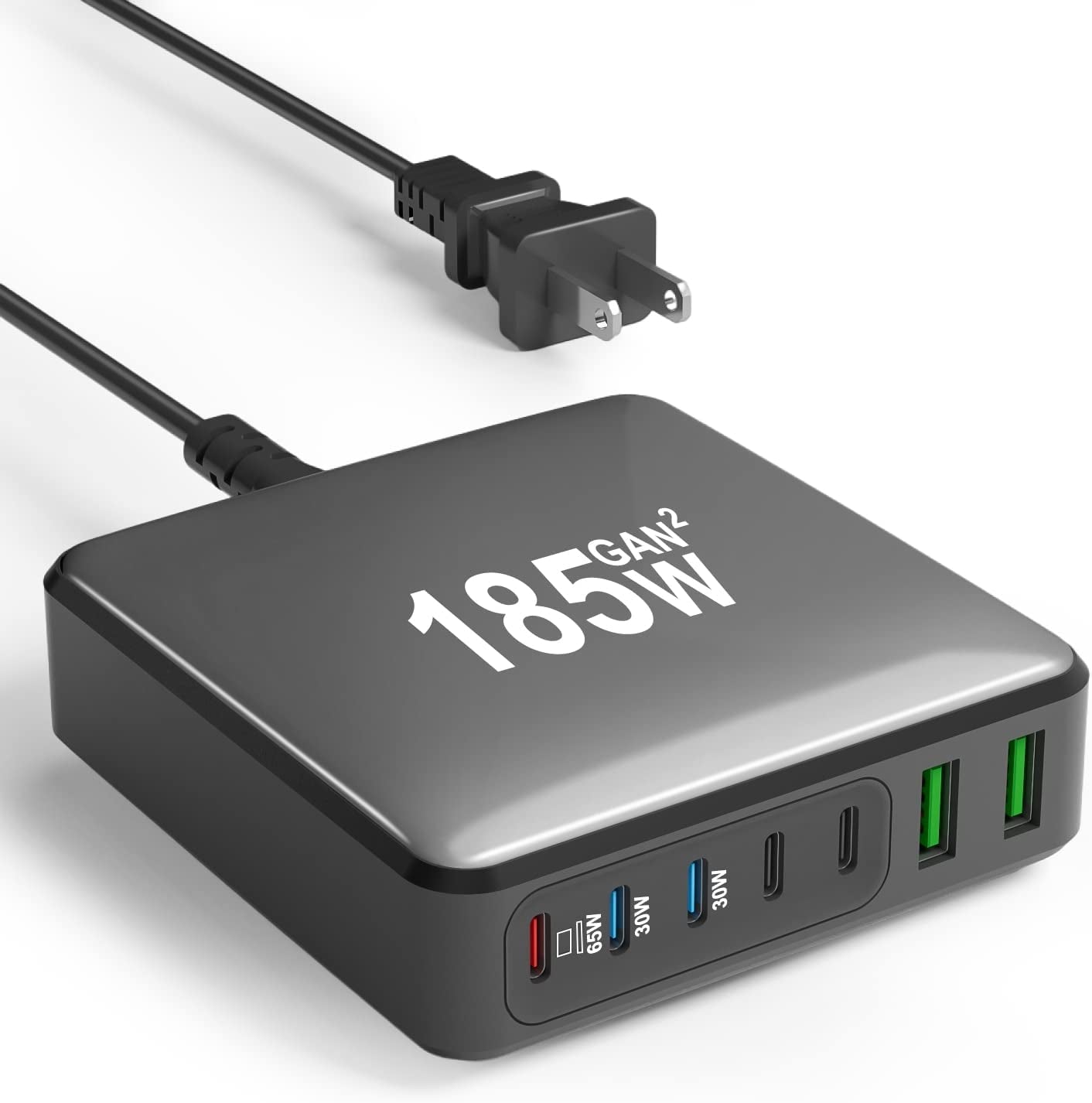 USB C Charger, 185W 7 Port USB C Charging Station USB C Charger Block USB C Wall Fast Charger Laptop Power Adapter for Macbook Pro/Air,Ipad Pro,Iphone 14/13/Mini/Pro/13Pro Max/12 Samsung Galaxy Note  Shenzhen Hoeng Electronics Co., Ltd   