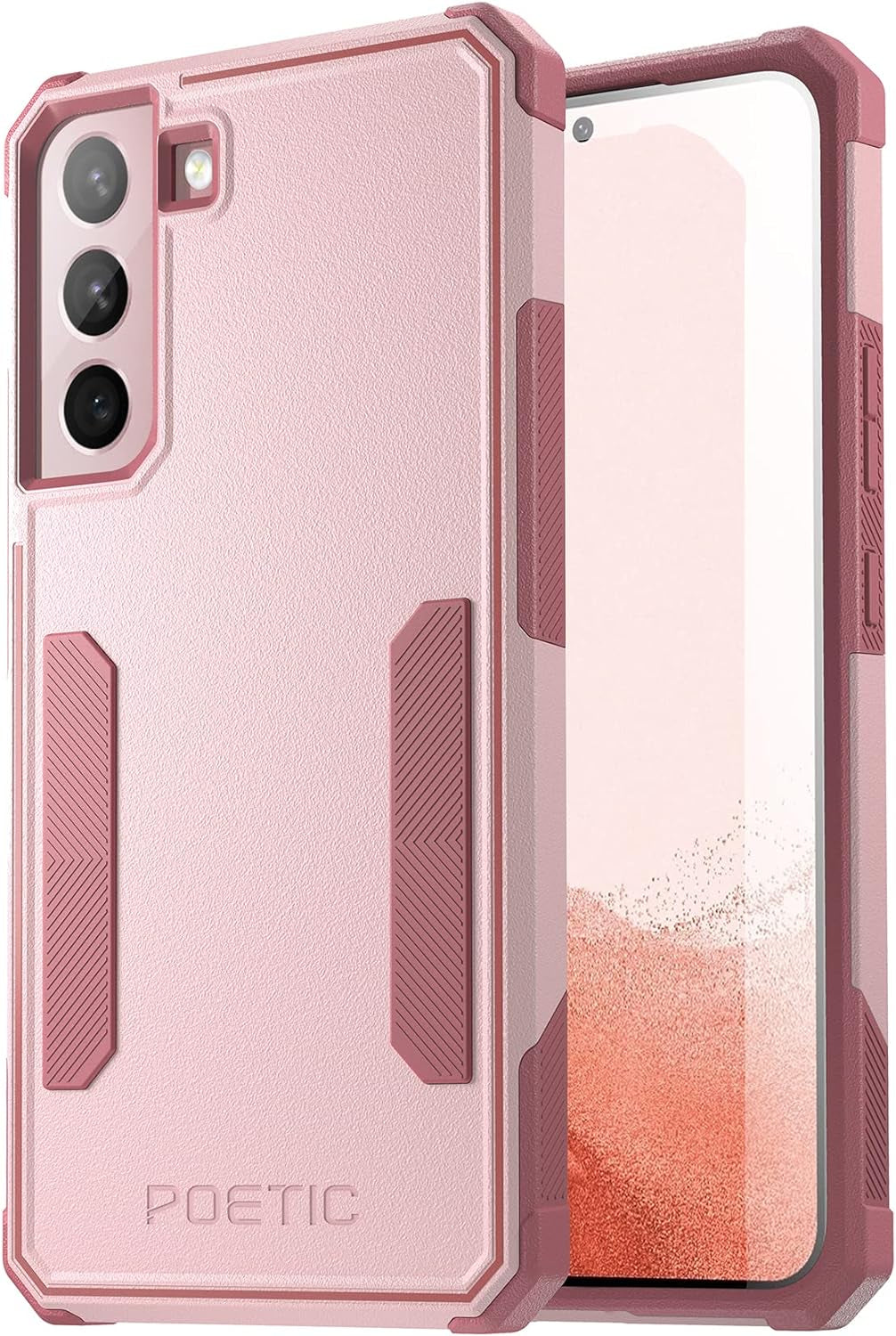 Poetic Neon Series Case Designed for Samsung Galaxy S22 5G 6.1 Inch, Dual Layer Heavy Duty Tough Rugged Lightweight Slim Shockproof Protective Case 2022 Cover for Galaxy S22 5G, Navy Blue  Poetic Light Pink  