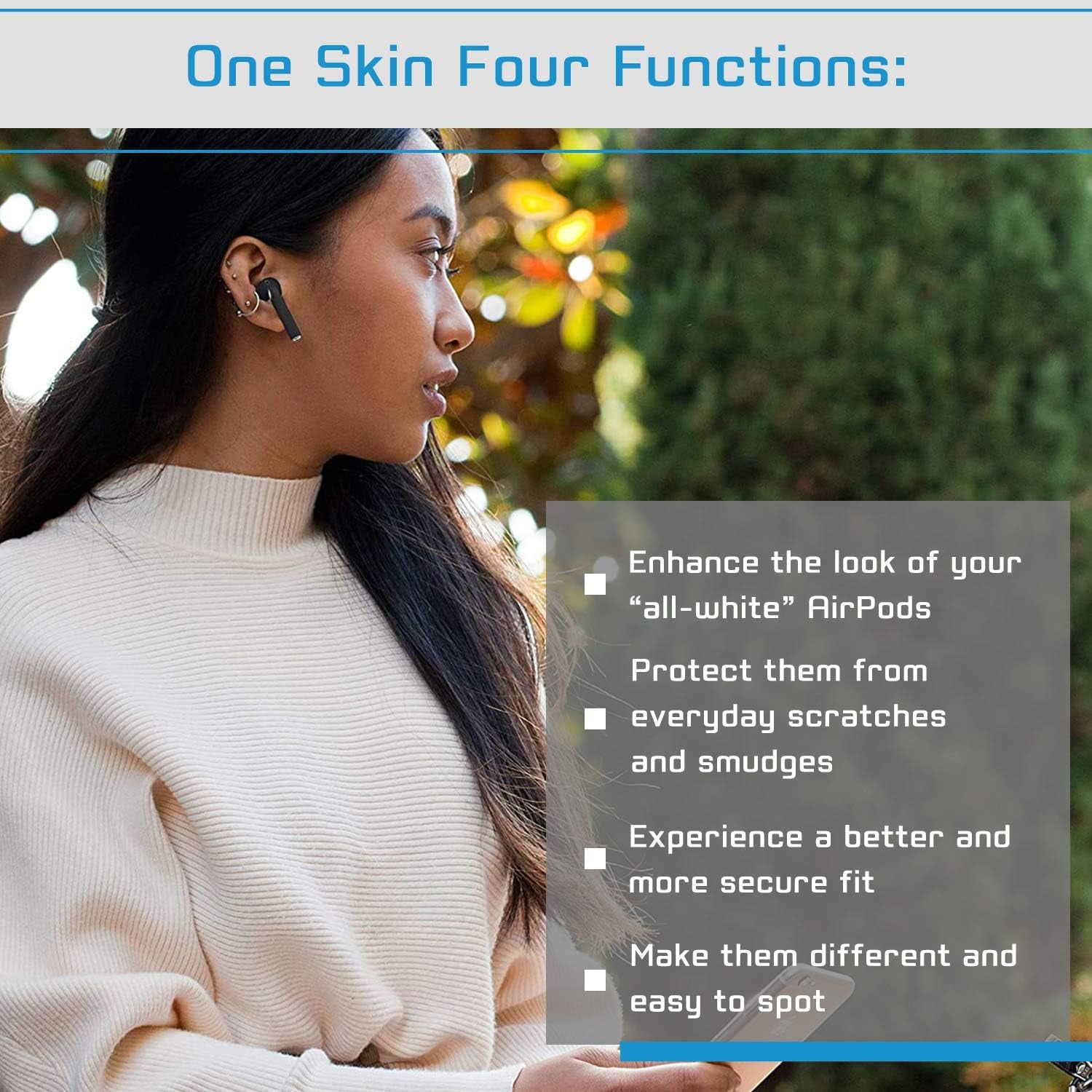 Airpod Skins Protective Wraps | Easy Install | Customize and Protect | Free Lifetime Replacements | Max Coverage | Compatible with Apple Airpods Accessories (Matte Black)  AirPod Skins   