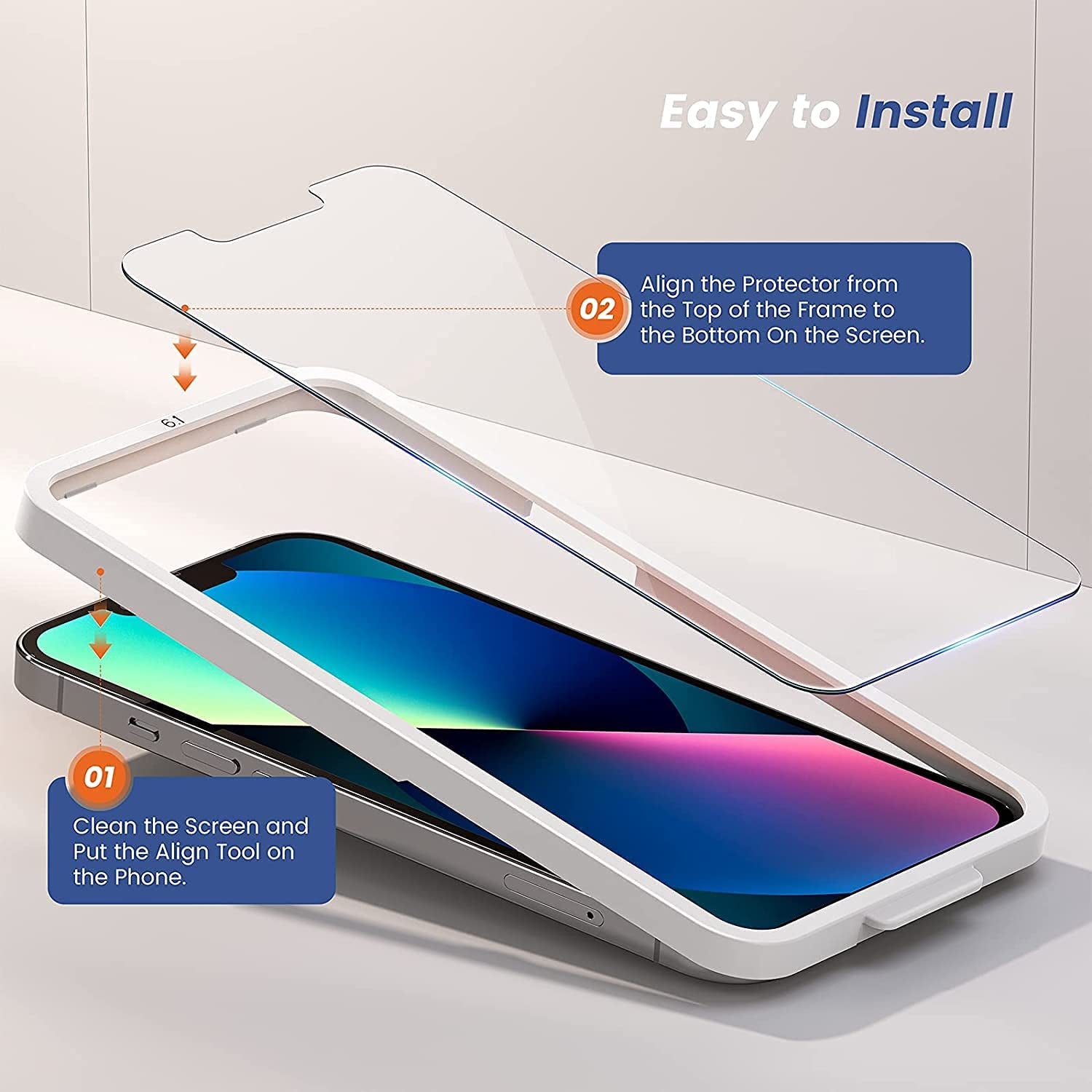 Mkeke Compatible for Iphone 13 Screen Protector/Iphone 13 Pro Glass Screen Protector Tempered 6.1 Inch 3-Pack  Mkeke   