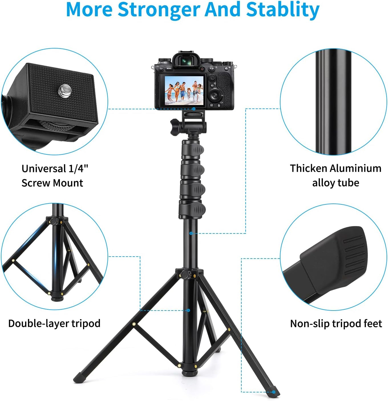 70 Inch Phone Tripod, Extendable Selfie Stick Tripod with Remote, Portable Cell Phone Tripod Stand, Compatible with Iphone 14 13 12 11 Pro Max/Samsung/Android/Camera  Victiv   