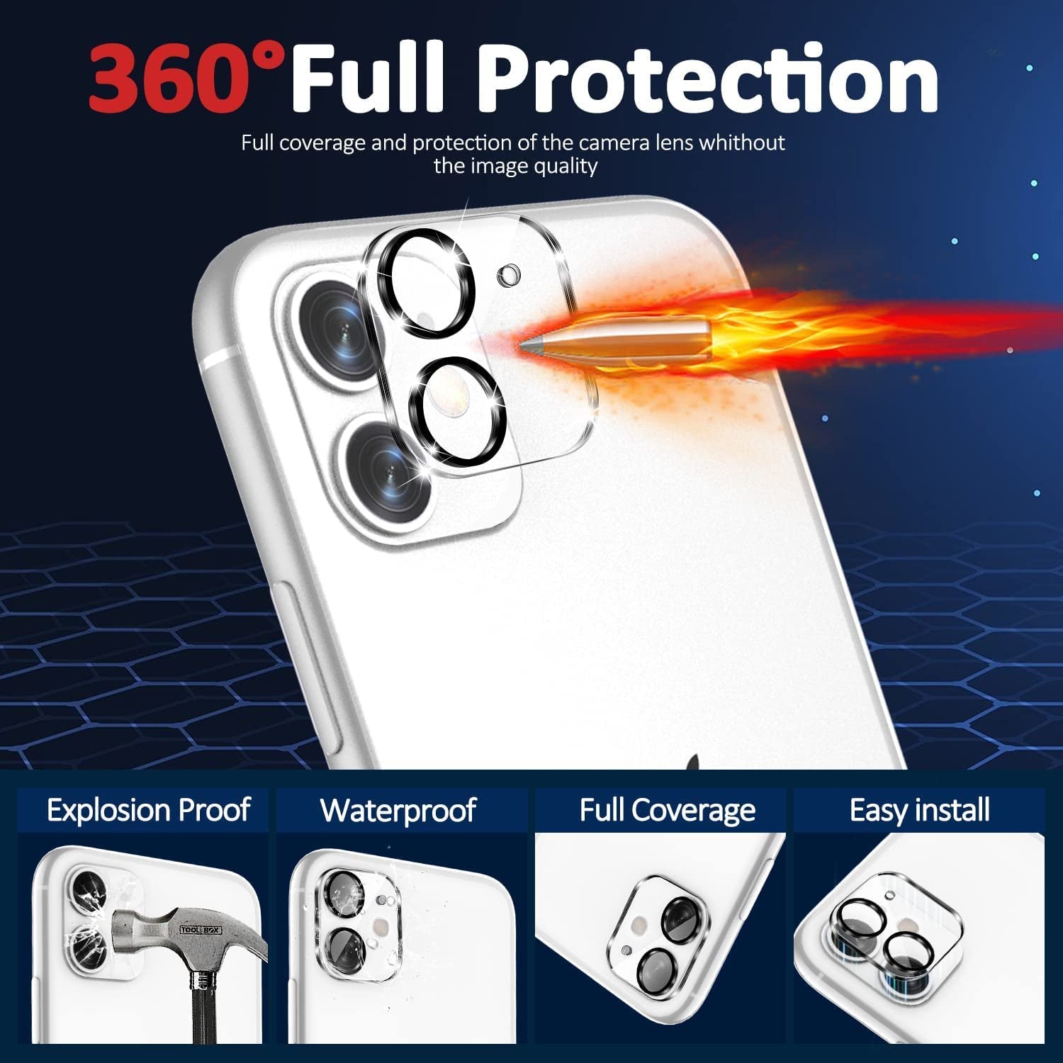 YMHML [3 Pack Screen Protector for Iphone 11 6.1 Inch, [Military Grade Shatterproof] Bubble Free Scratch Resistant HD Tempered Glass Film -Case Friendly  YMHML   