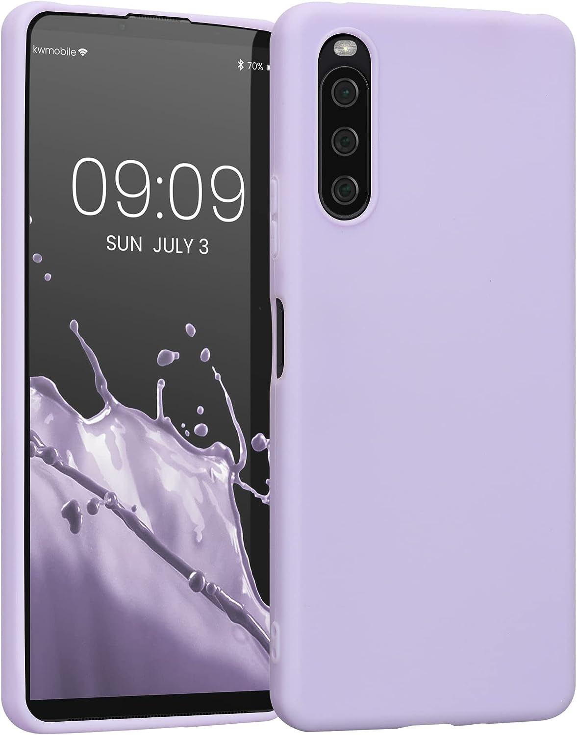 Kwmobile Case Compatible with Sony Xperia 10 IV Case - Soft Slim Protective TPU Silicone Cover - Cool Mint  KW-Commerce Lavender  