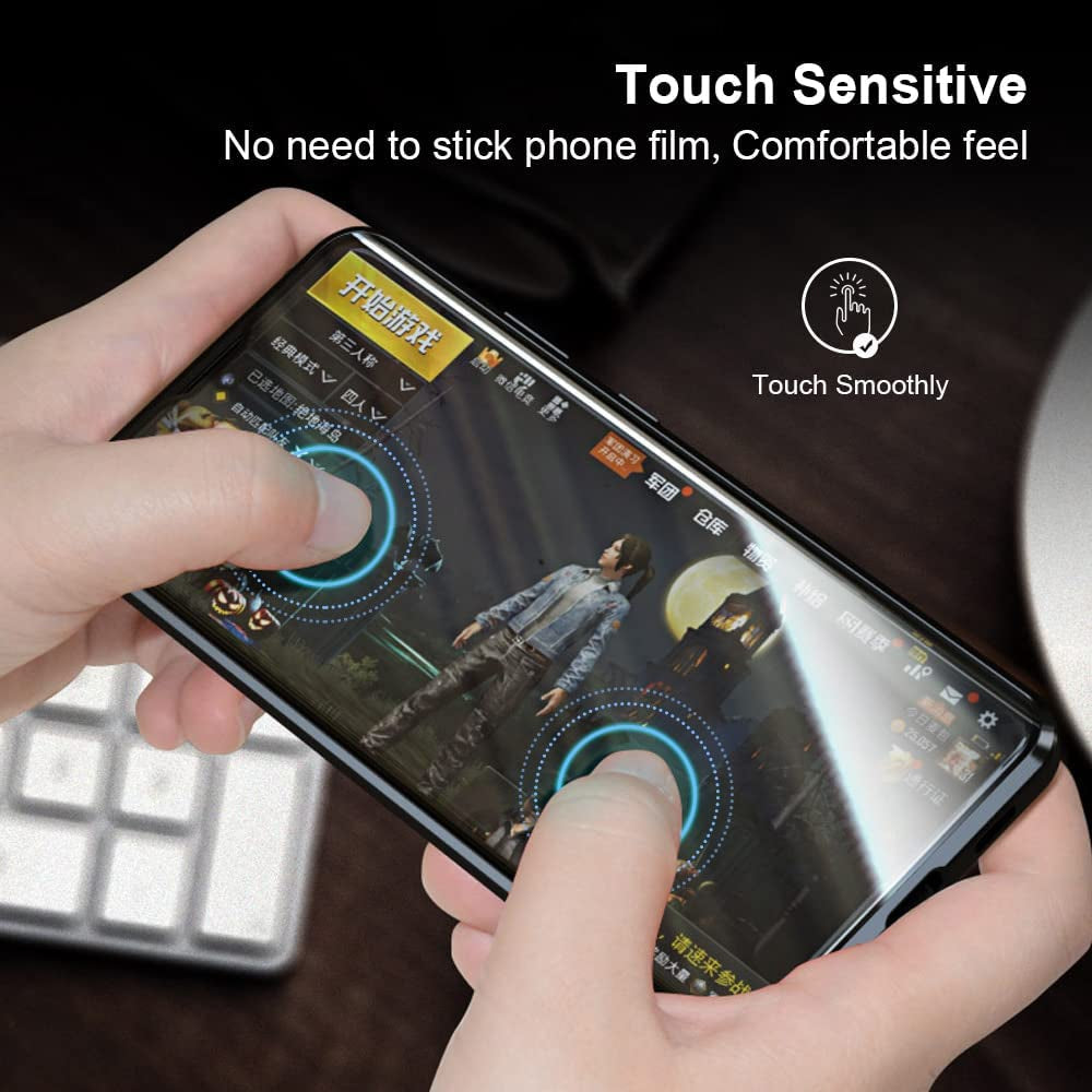 QUIETIP Case Compatible Sony Xperia 1 Iv,Magnetic Metal Frame Clear Tempered Glass + Hard PC Matte Back Non Slip Shockproof Case with Camera Protector,Silver White  QUIETIP   