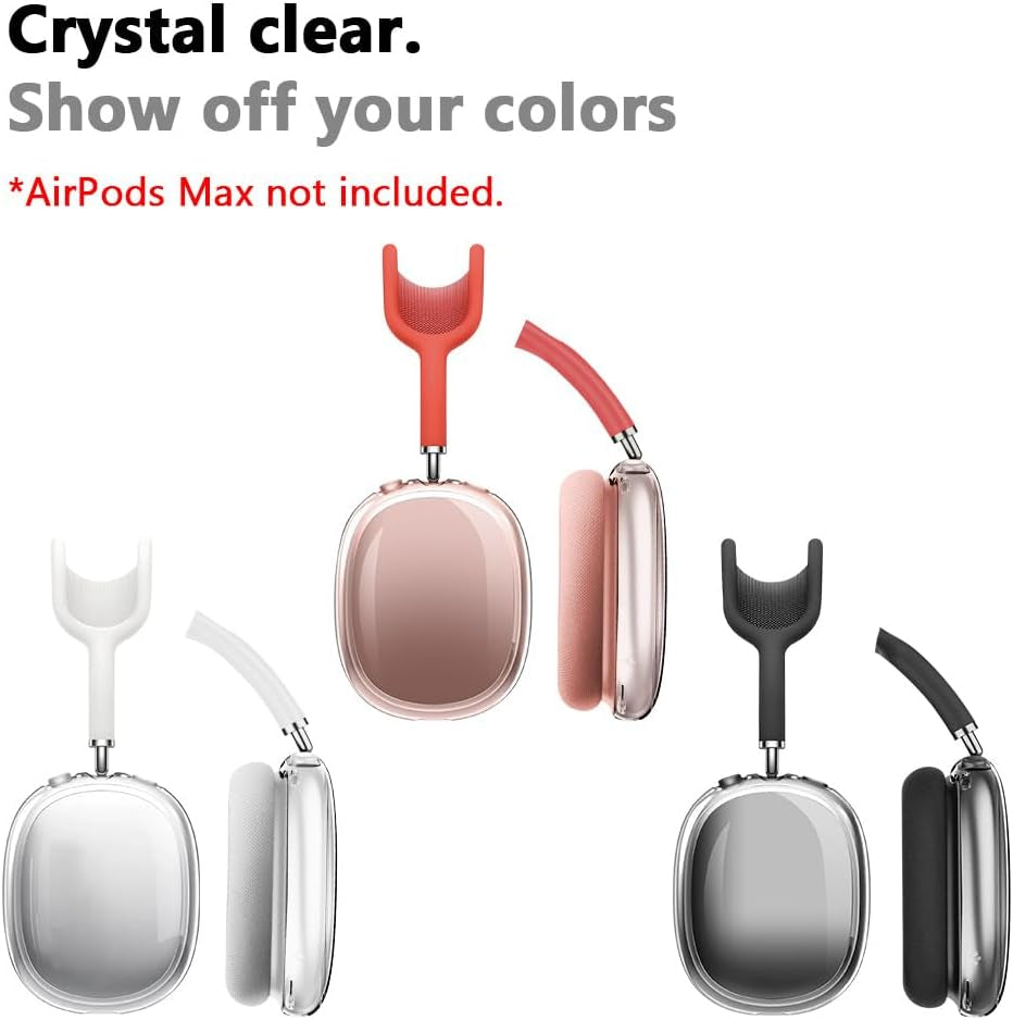 Ainiv Protective Case Compatible with Airpods Max, 2 Pack Soft TPU Anti-Scratch Skin Cover for Airpods Max, Shockproof Accessories for Airpods Max Headphones (Clear Black)  YotoUS   
